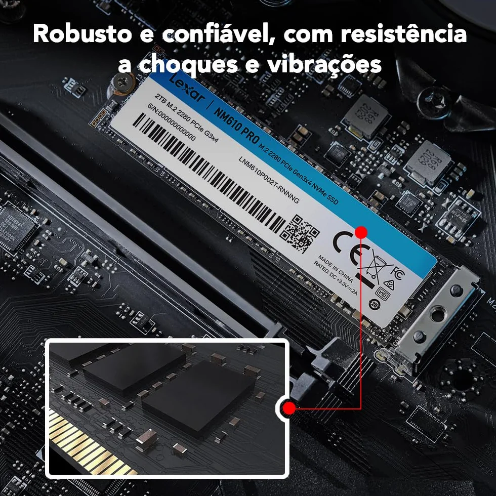 Lexar Disque SSD NM610 Pro 500Go - NVMe M.2 typ 2280
