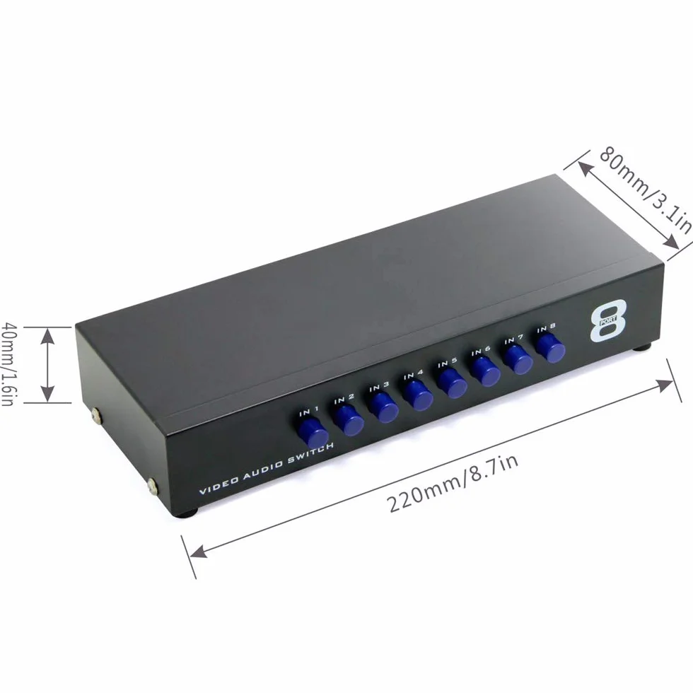 Panlong 8 wejść RCA 8 w 1 przełącznik AV do konsoli do gier DVD STB