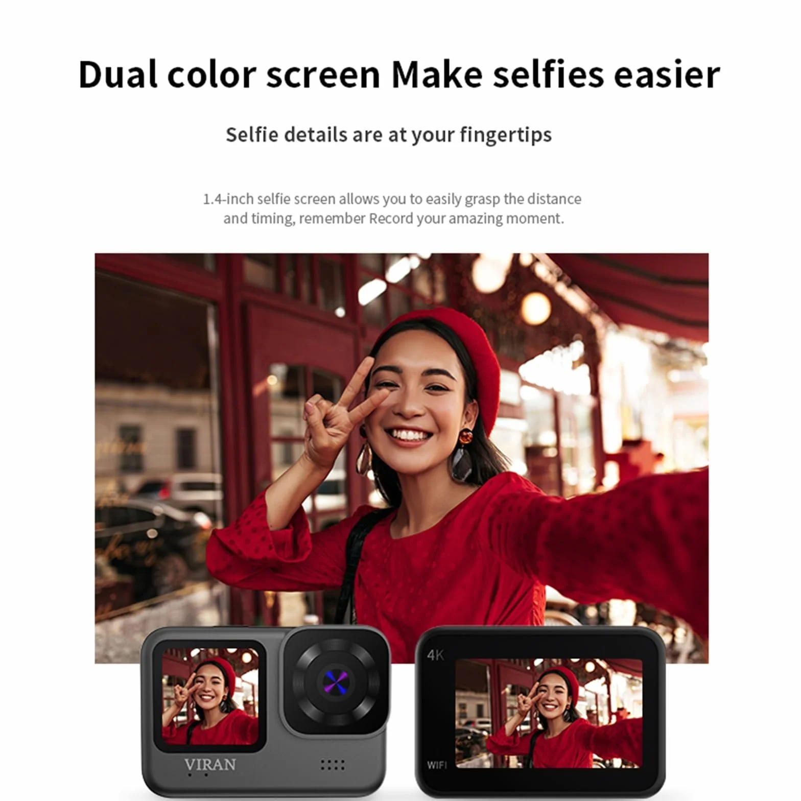 4K/60FPS WiFi Anti Shake Action Camera V9 Z Ekranem Zdalnego Sterowania Wodoodporna Szerokokątna Kamera Sportowa Wysoka Rozdzielczość(XJ-V9)