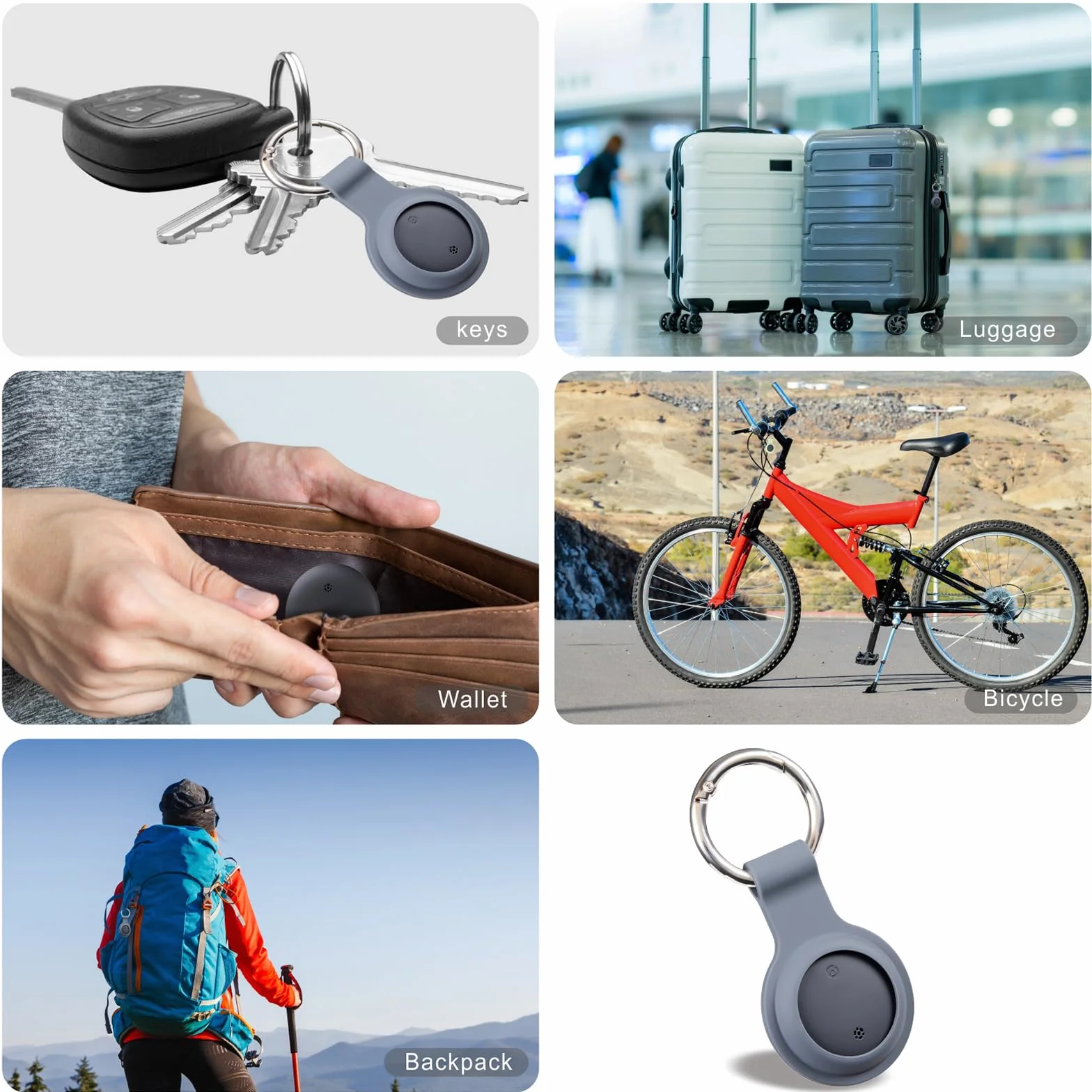 Reyke Smart Tag Pro, tracker walizki, kompatybilny z Apple Wo jest? Aplikacja (tylko iOS) lokalizator kluczy do kluczy, bagażu, walizki, portfela, wodoszczelność IP67, 4 sztuki