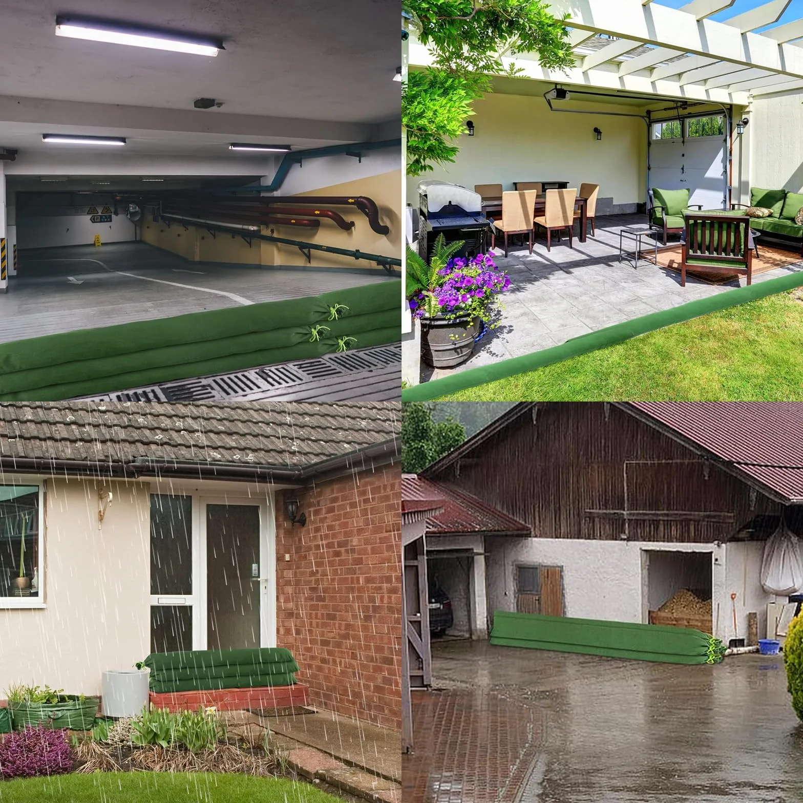 Worki na piasek, ochrona przeciwpowodziowa, worek na piasek, nadają się do ochrony przeciwpowodziowej, 4 sztuki worków na piasek wielokrotnego użytku z taśmą wiążącą, długie torby płócienne, do