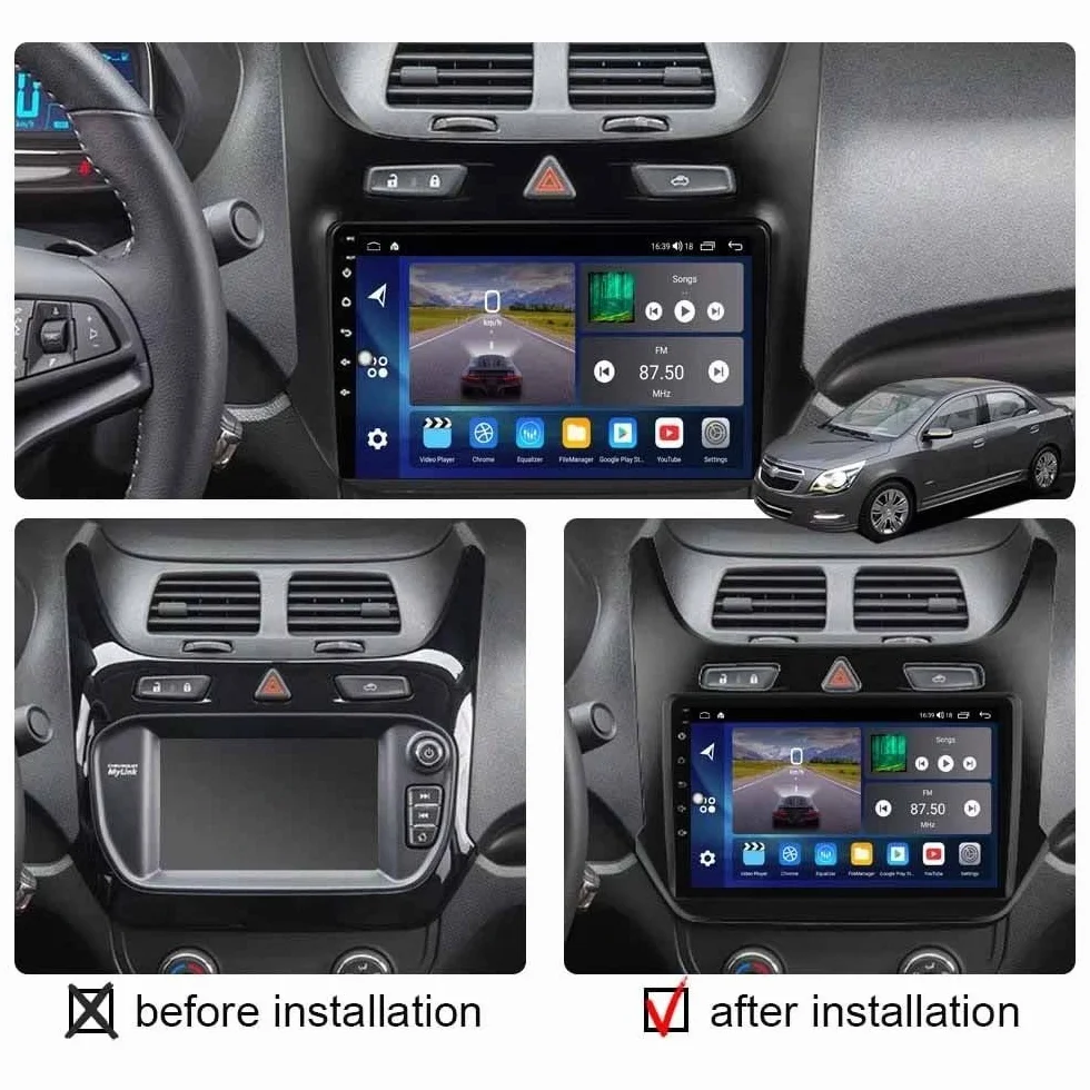 Car Radio dla Chevrolet Cobalt 2011-2018 Android 15 9 Inch In-Cell Touch Scree Car Player Cooling Fan For, 8 Core 8G+128G