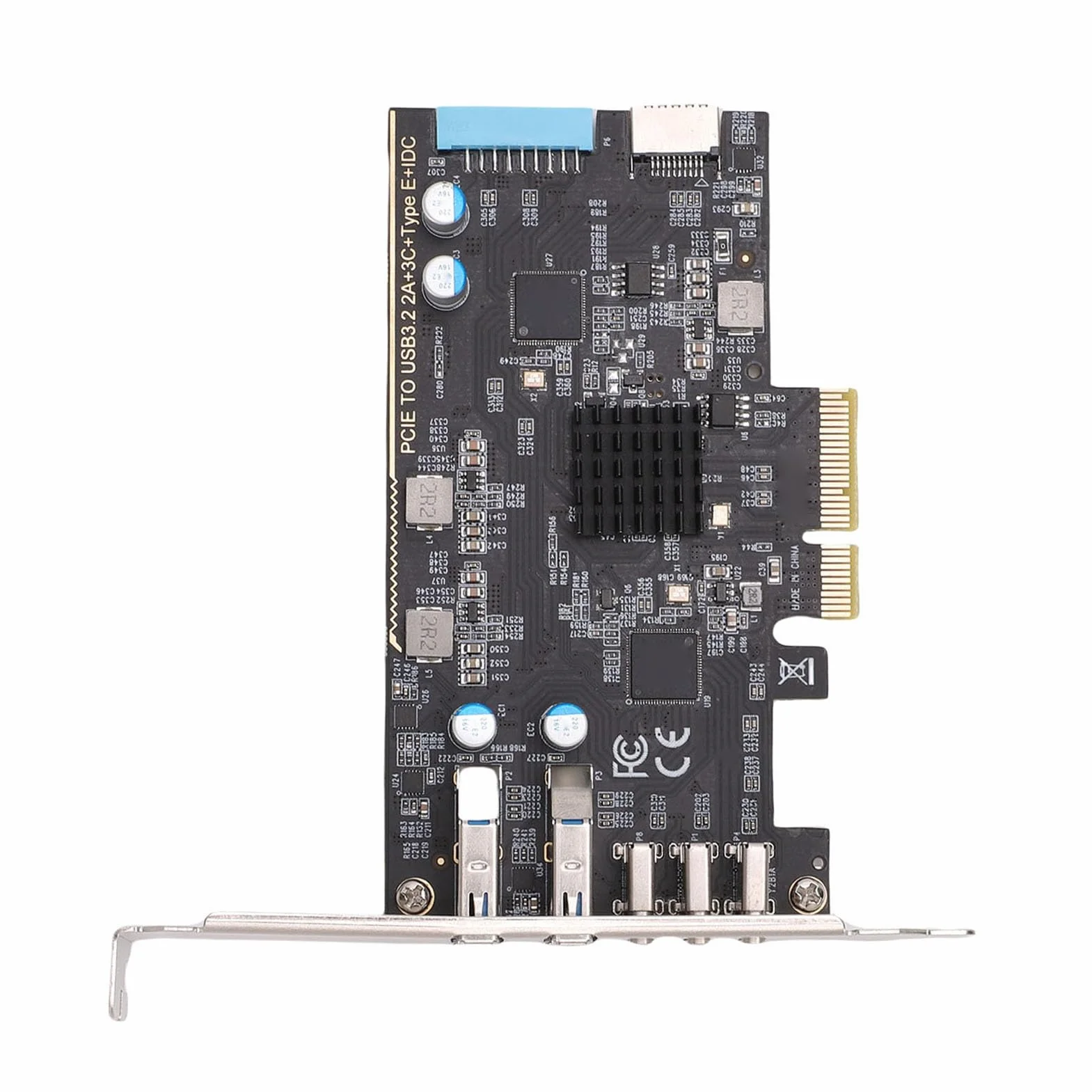 Ejoyous Karta PCIe na USB 3.2 Gen 2 PCB Karta USB C PCIe 10 Gb/s 5-portowa Rozbudowa z 3 Typami C i Typami A do Przechowywania Gier na Komputerze Stacjonarnym VR w Systemie OS X