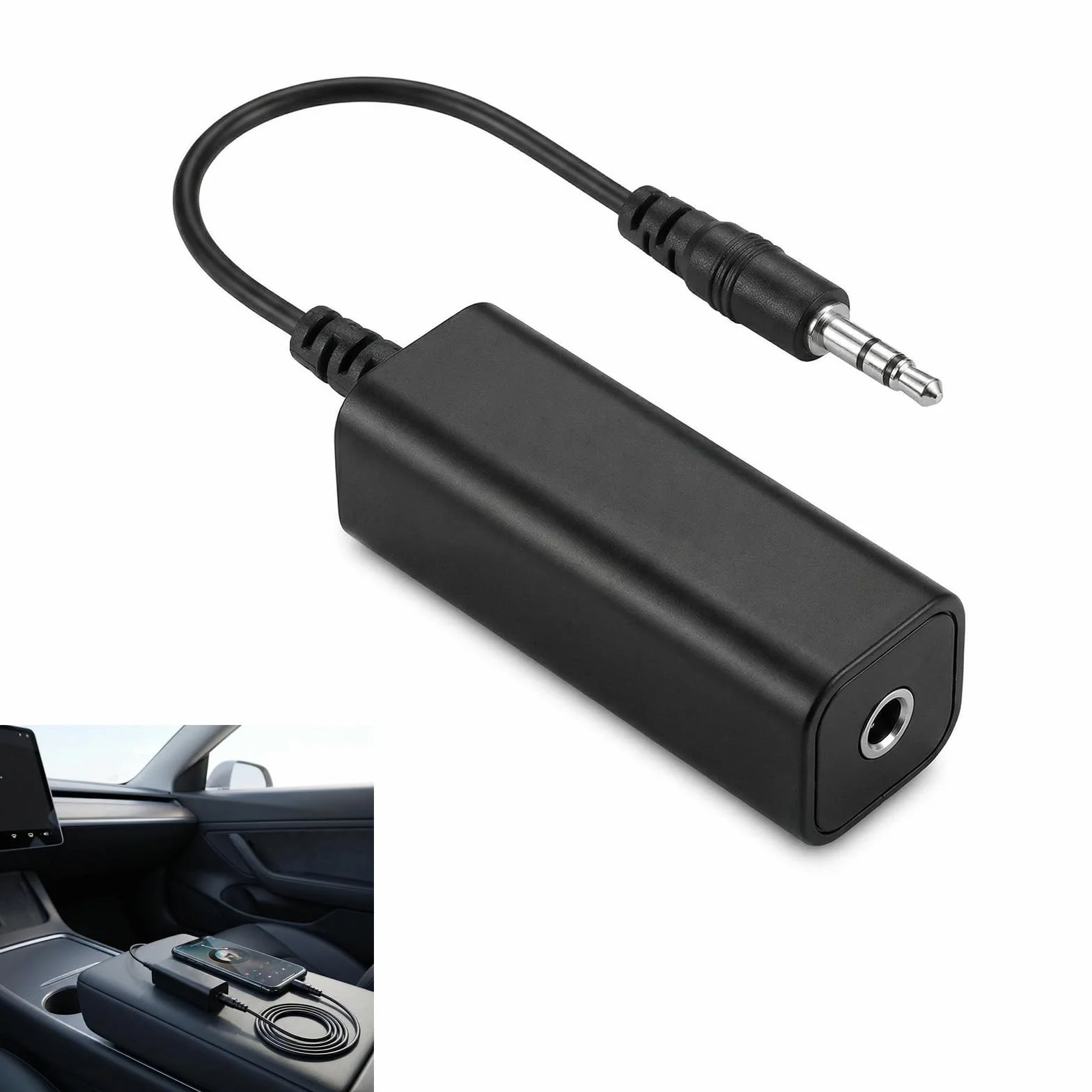 Radio samochodowe odstraszające zakłócenia, filtr zakłóceń do domowych systemów audio i stereo, izolator hałasu pętli masowej z kablem audio 3,5 mm, do smartfona, komputera, tabletu, Bluetooth