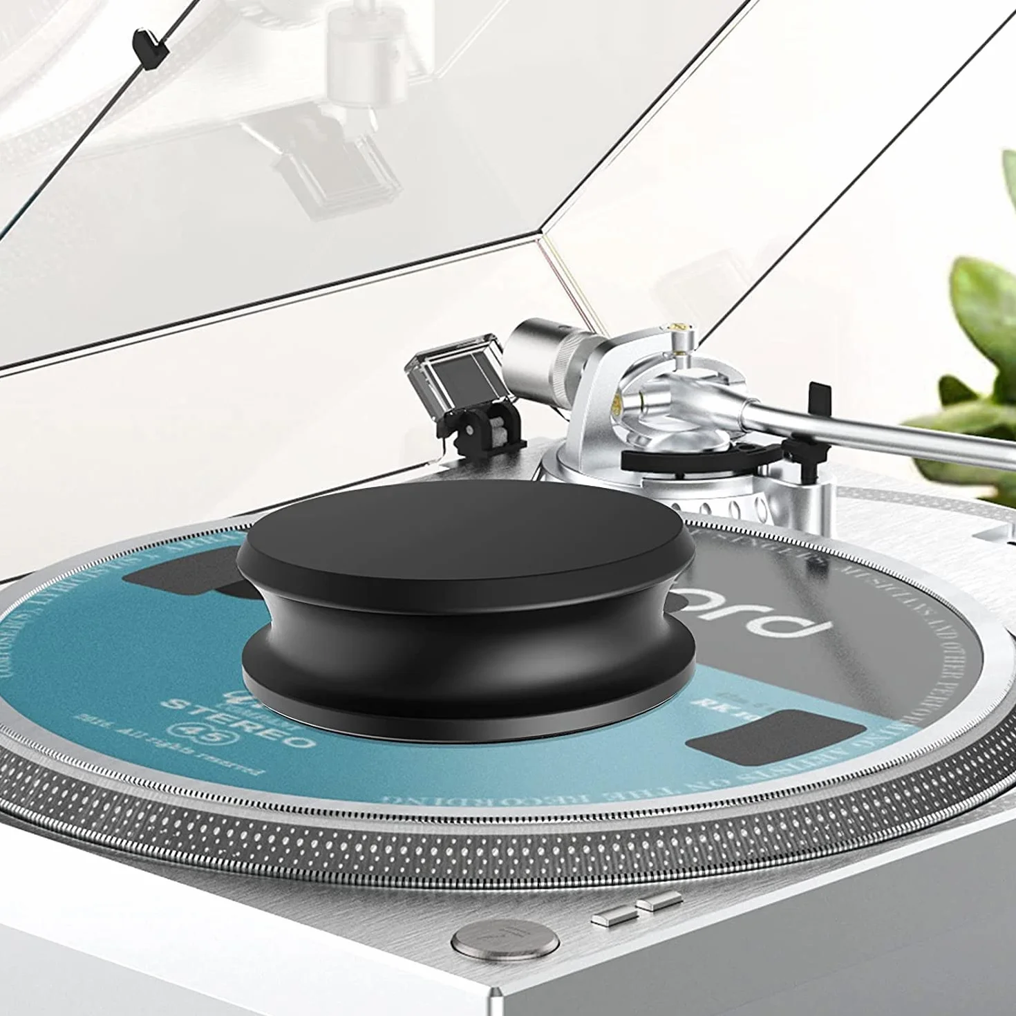 DIGITNOW gramofon, stabilizator masy, aluminiowe zaciski do gramofonu pasują do większości gramofonów (czarne)