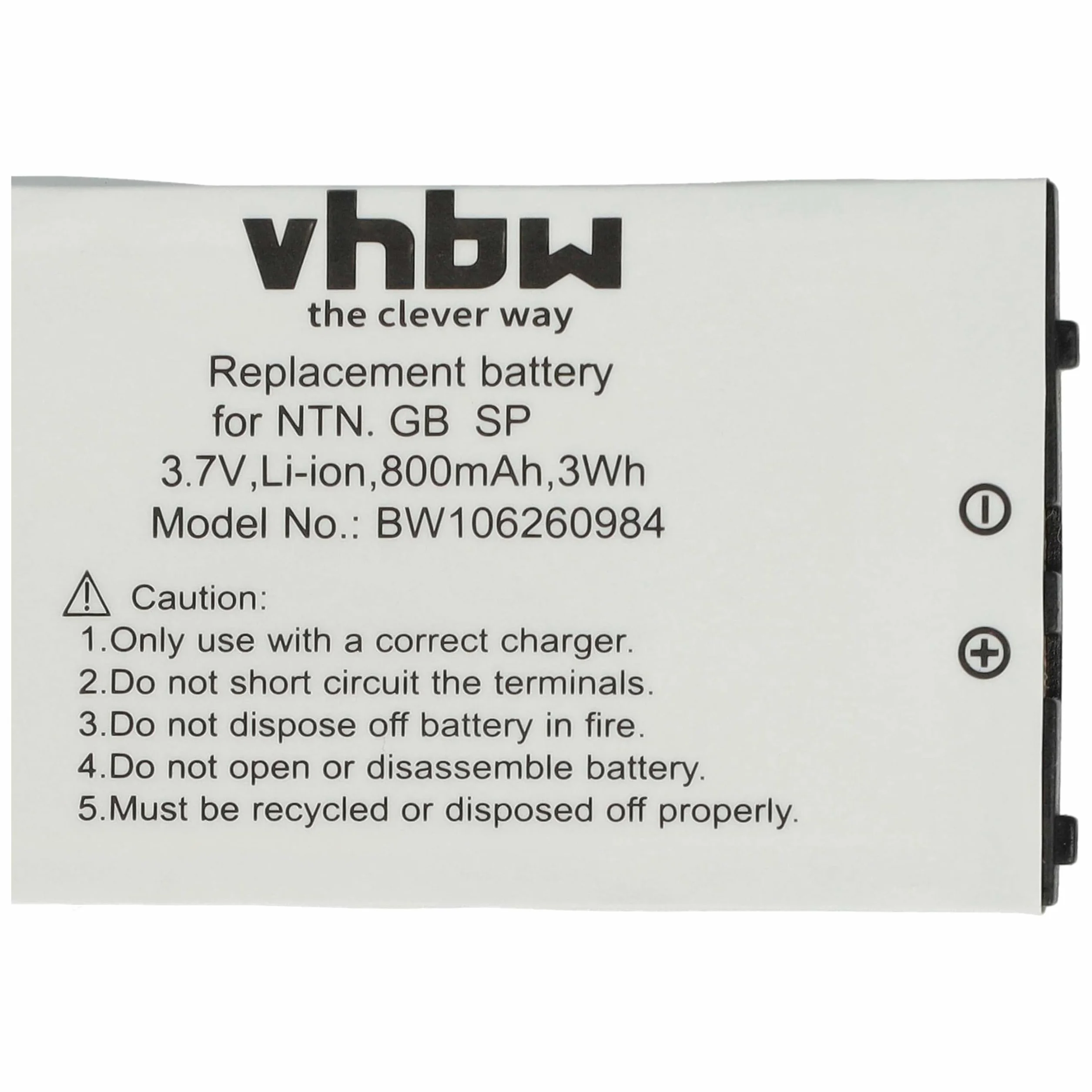 vhbw Bateria kompatybilna z Nintendo Gameboy Advance SP (GBA SP) / Special AGS-001, AGS-101, AGS-003 zamiennik do SAM-SPRBP - (Li-Ion, 800 mAh, 3,7 V)
