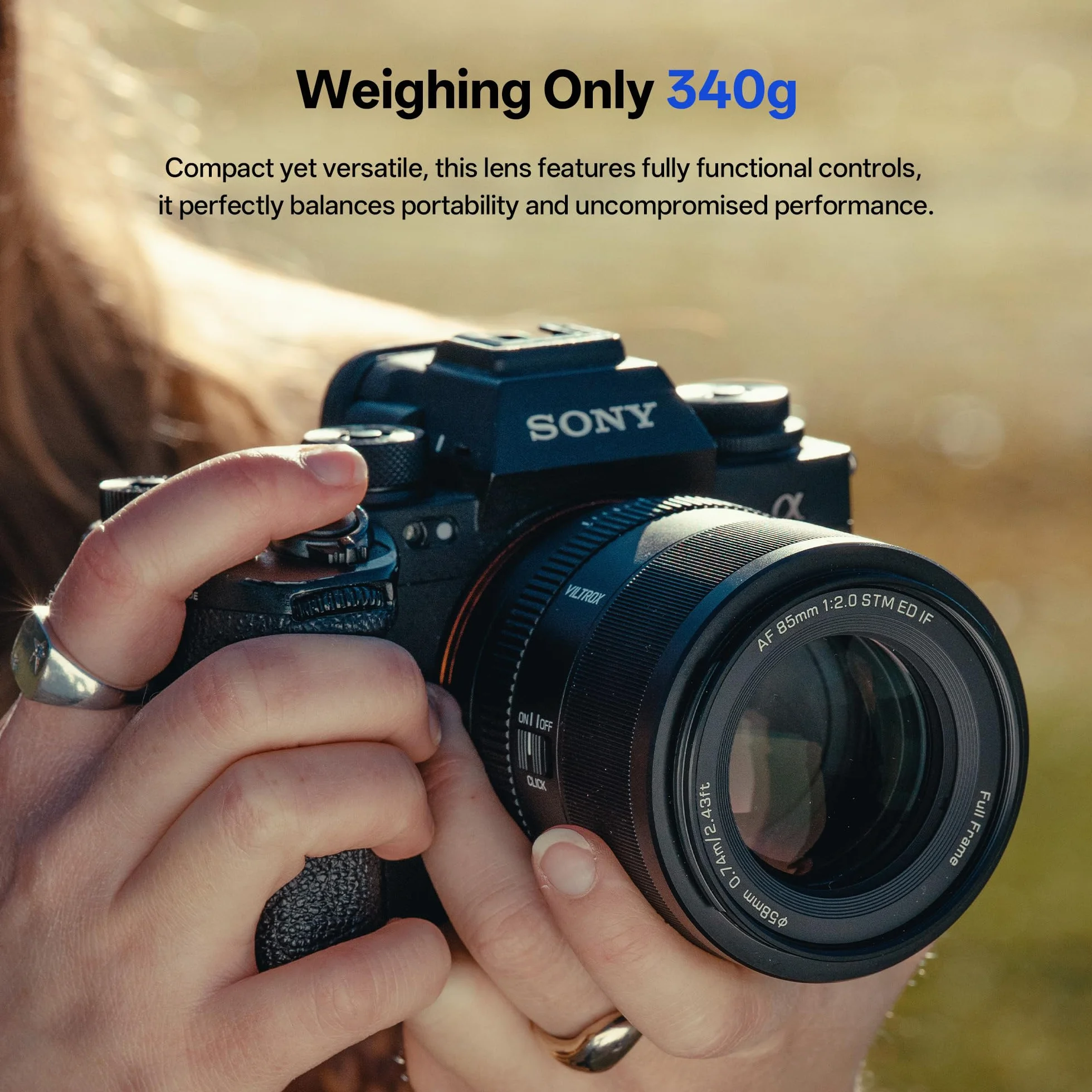 VILTROX Obiektyw 85 mm f/2.0 EVO FE Pełnoklatkowy obiektyw z dużą przysłoną Auto Focus Prime Kompatybilny z aparatami Sony E-Mount A7III A7RIII A7IV A7RIV A9 A1 FX3 A7RV A7CR A7CII A93 ZVE1 ZV-E10