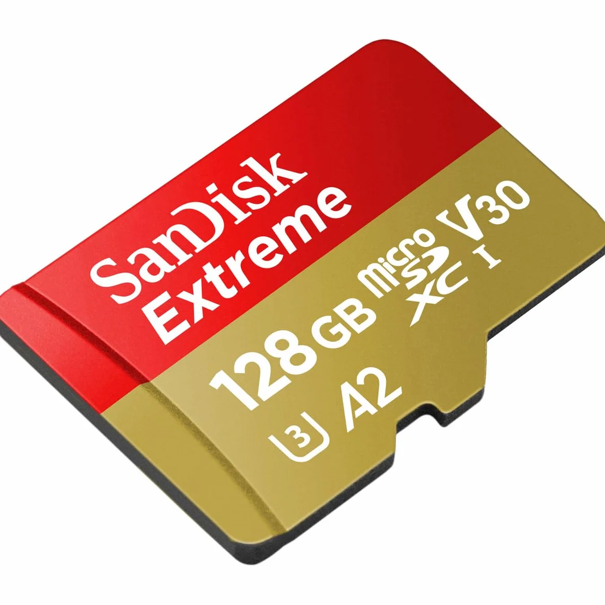 SANDISK Extreme Karta microSDXC UHS-I + SD Adapter, 128 GB (prędkość odczytu do 245 MB/s i prędkość zapisu do 120 MB/s, wideo 5,3 K, C10, V30, U3, A2)