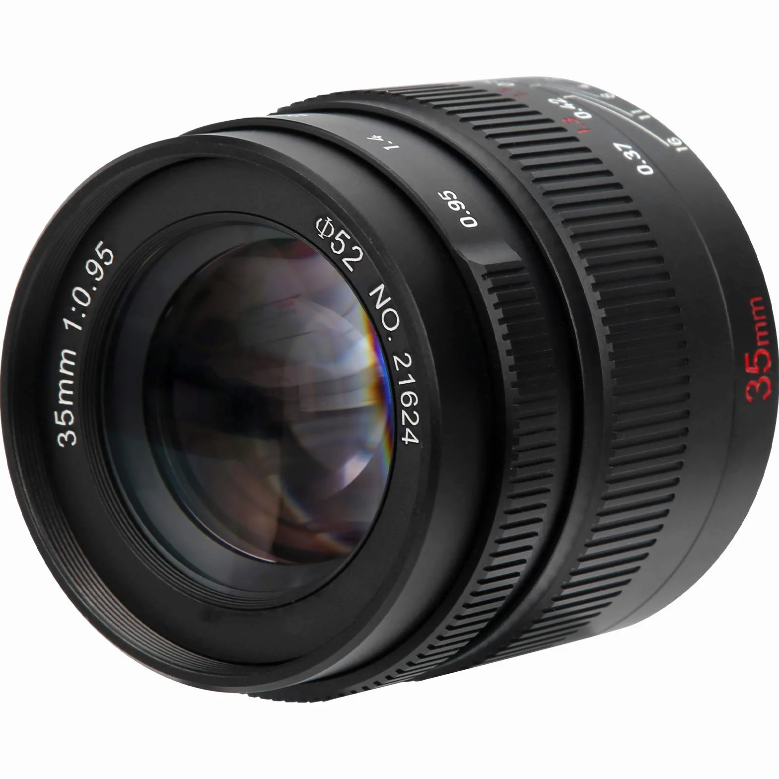 PUSOKEI Obiektyw Szerokokątny 35 Mm F0,95 z dużą przysłoną do Aparatu z Mocowaniem FX i 12 Listkami Przysłony do Portretów w Pomieszczeniach i na Zewnątrz