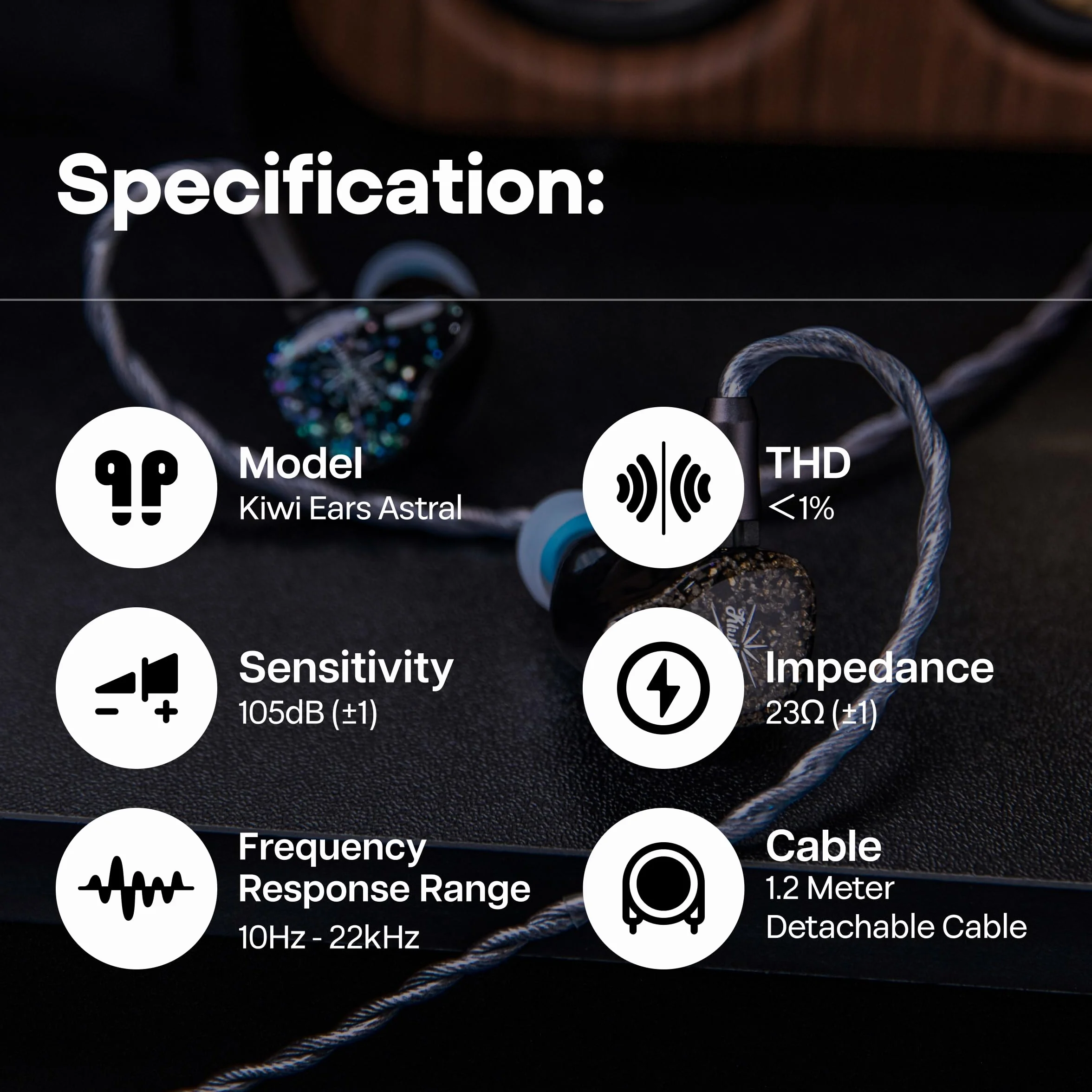 Linsoul Kiwi Ears Astral 1DD+6BA słuchawki hybrydowe douszne, przewodowe, słuchawki HiFi do nagrywania w studio i mixowania, przenośne słuchawki do gier IEM dla profesjonalnych inżynierów dźwięku