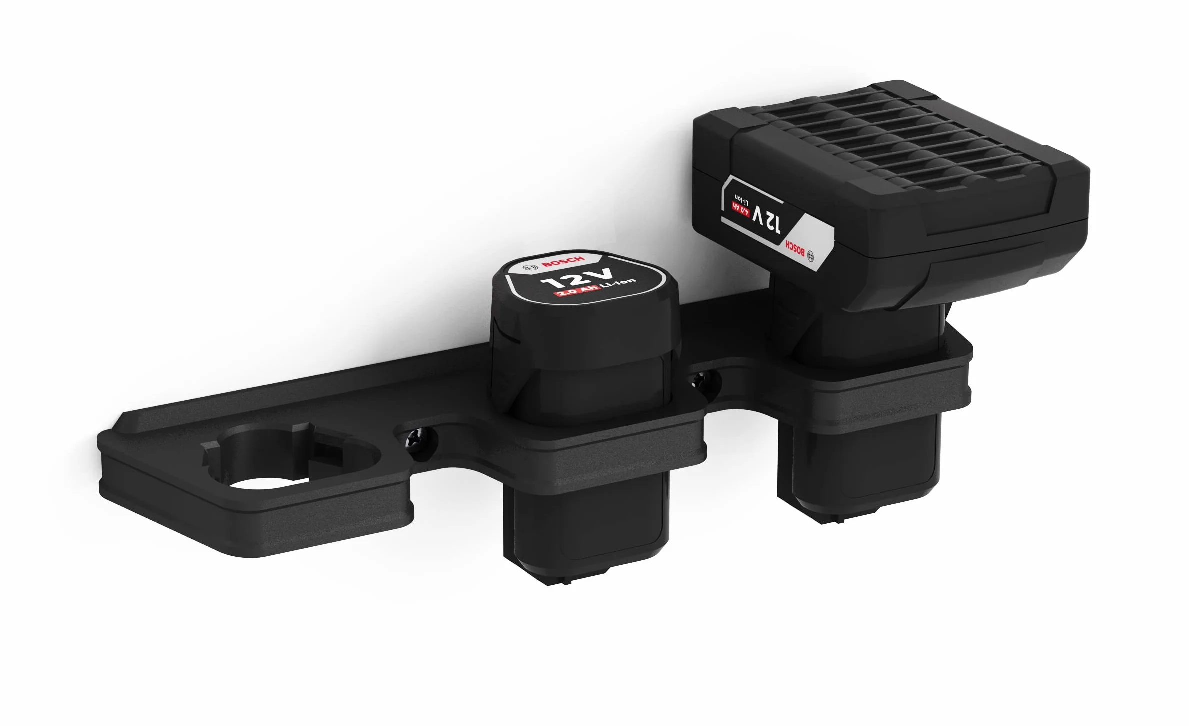 NewGround Designs Uchwyt ścienny do akumulatora odpowiedni do akumulatorów Bosch Professional 12 V (seria GBA), uchwyt ścienny Made in Germany (3 akumulatory)