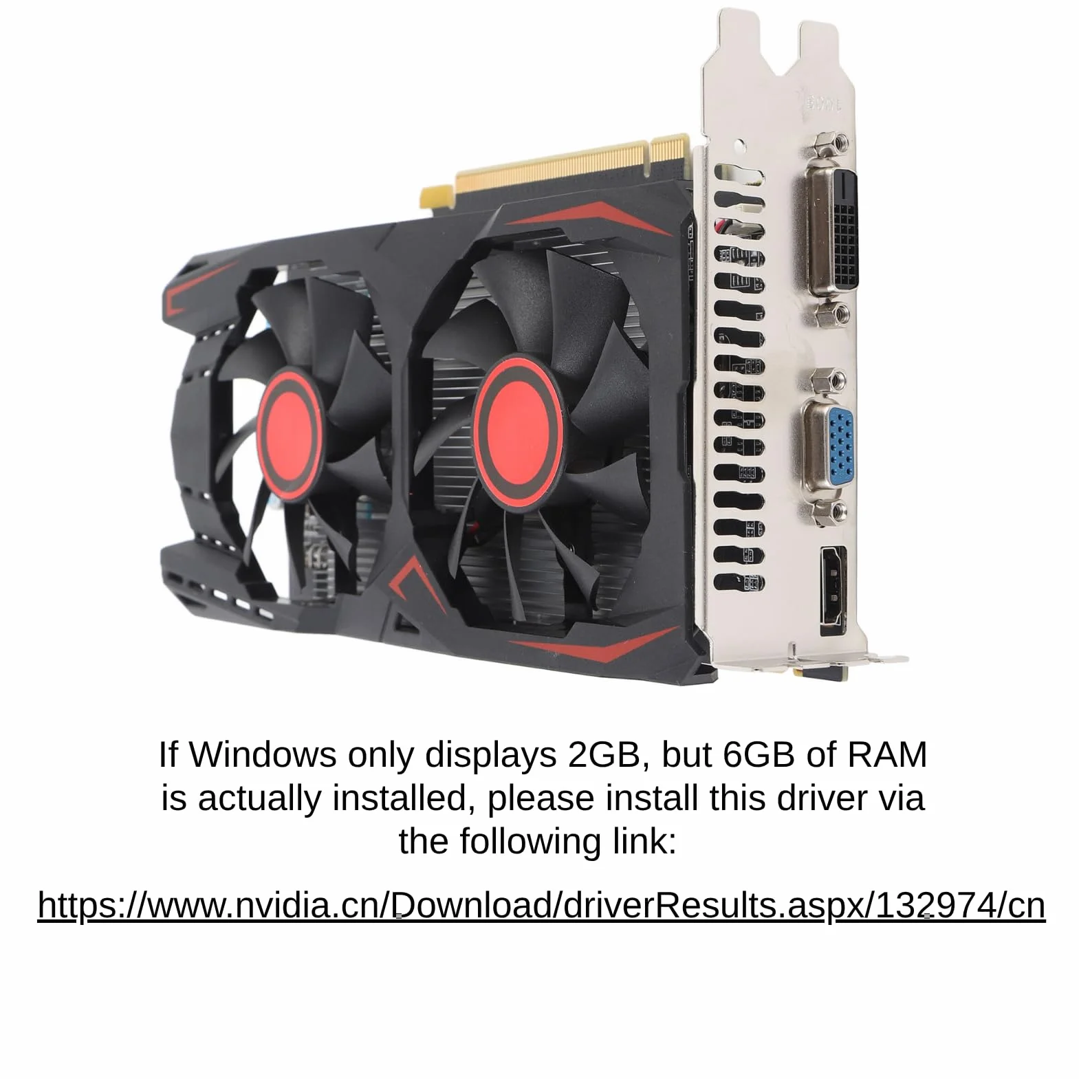 Karta graficzna GTX550TI 2GB D5 192bit PCI Express X16 2.0 z podwójnym wentylatorem do gier, obsługuje interfejs multimedialny DVI VGA HD (wyświetlanie 2 GB/rzeczywiste 6 GB RAM)