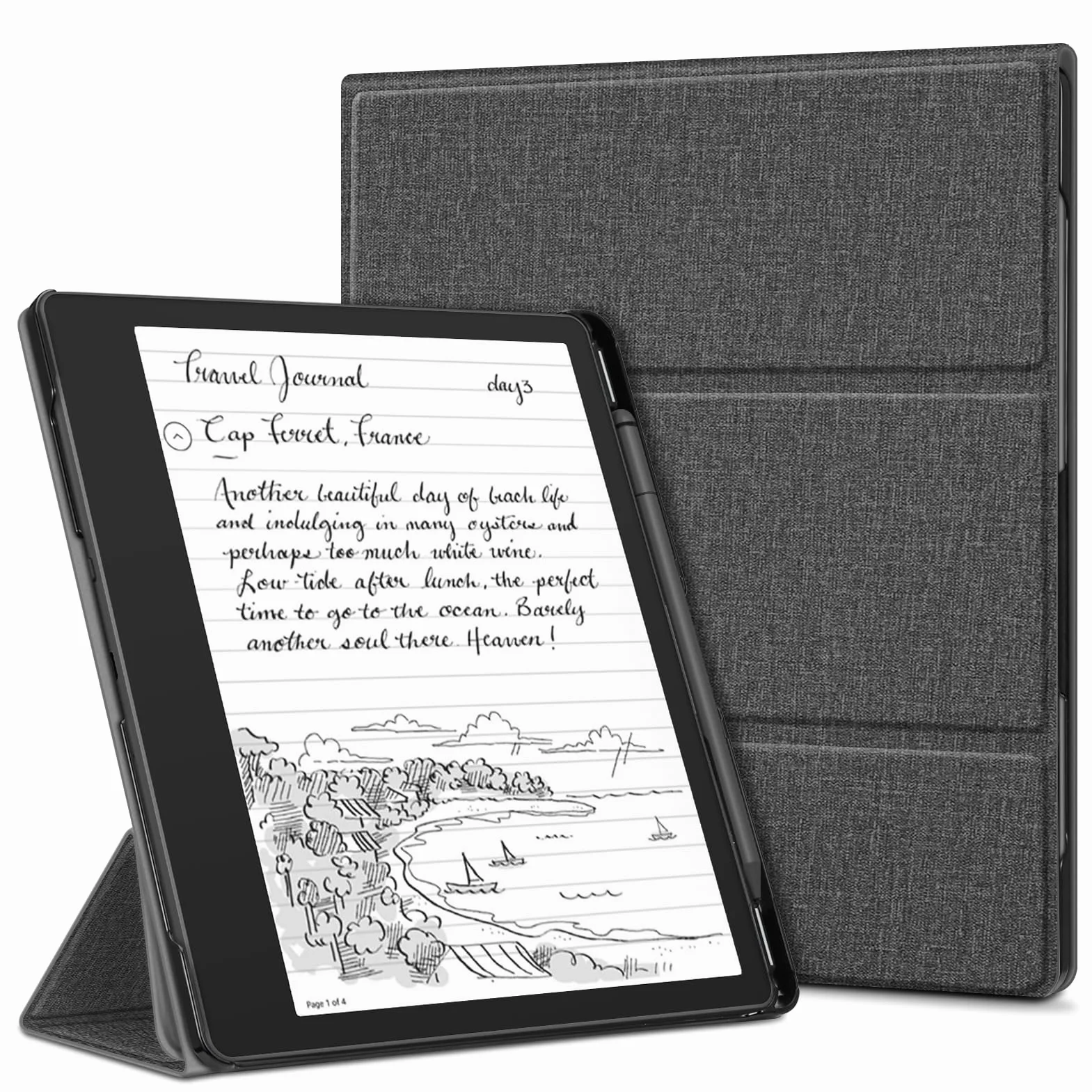 Fintie Etui do Kindle Scribe – [wbudowany uchwyt na długopis] wysokiej jakości skóra PU, potrójnie składany pokrowiec z funkcją automatycznego uśpienia/budzenia, kompatybilny z Kindle Scribe 2022
