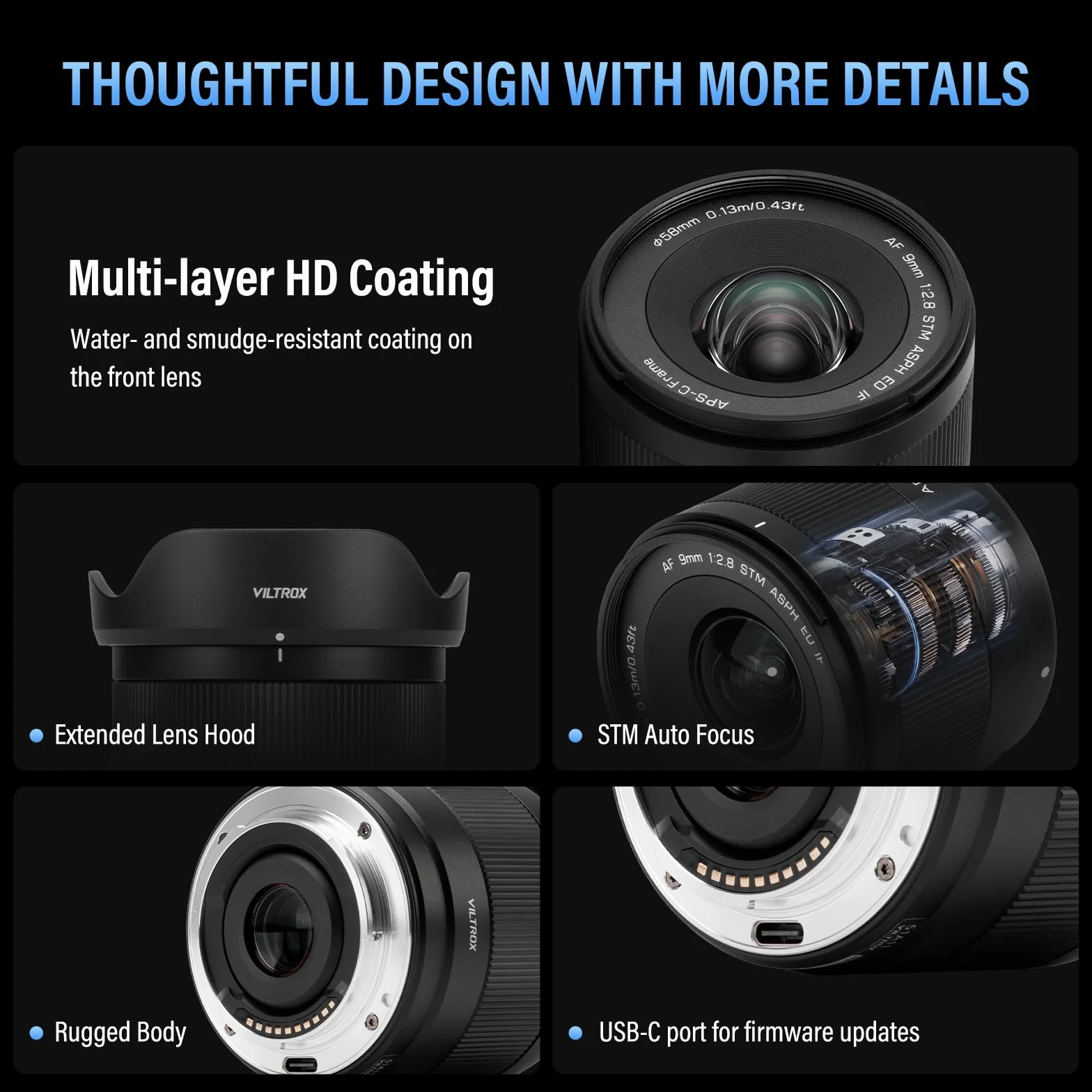 VILTROX 9 mm F2.8 E Air AF 9mm F2.8 E Obiektyw do Sony E Autofokus APS-C Ultra szeroki kąt obiektywu stałej ogniskowej kompatybilny z kamerami z mocowaniem Sony E ZV-E10 ZV-E10II FX30 a7 a7