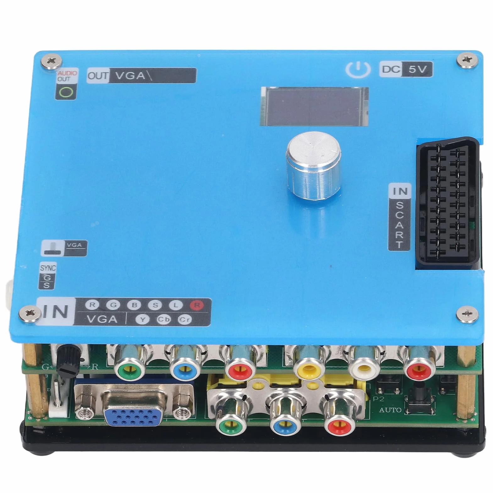 Fafeicy Konwerter VGA GBSC Konwerter Gier Wideo LCD z 3 Trybami Wyjściowymi VGA do Konsol do Gier i Wyświetlaczy CRT Rozdzielczość 480p 720p 1080p