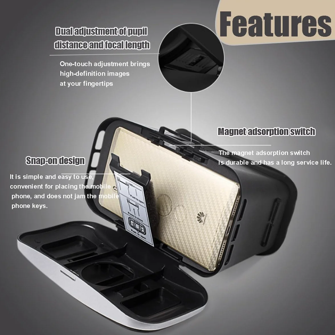 Inteligentne okulary VR Virtual Reality HD - niebieskie światło Ochrona oczu Okulary VR, inteligentne okulary VR Virtual Reality HD, okulary VR dla systemów Android IOS Można używać - idealne prezenty