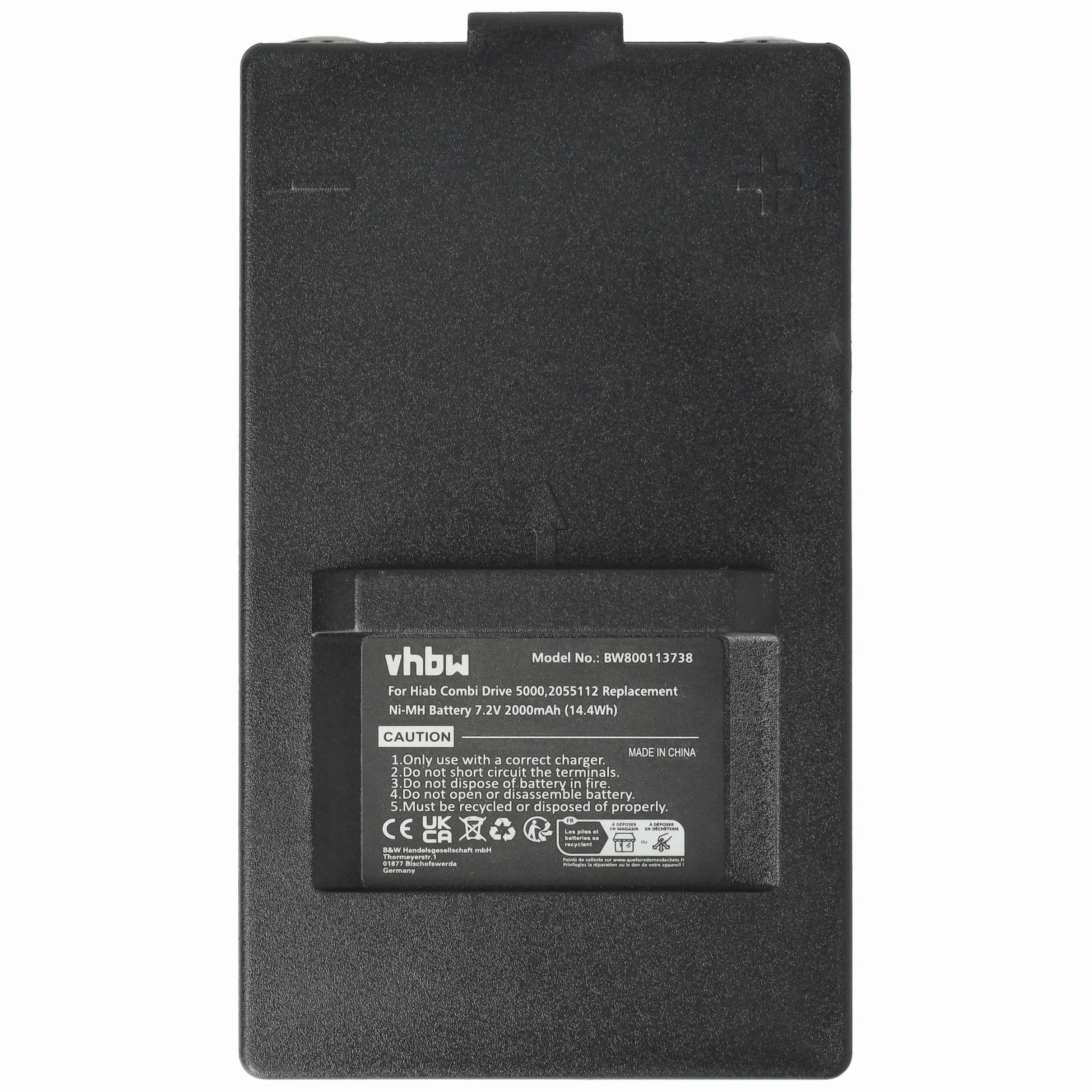 vhbw 5 x bateria kompatybilna z Olsberg DOH116A przemysłowy pilot zdalnego sterowania (2000mAh, 7,2V, NiMH) - czarny