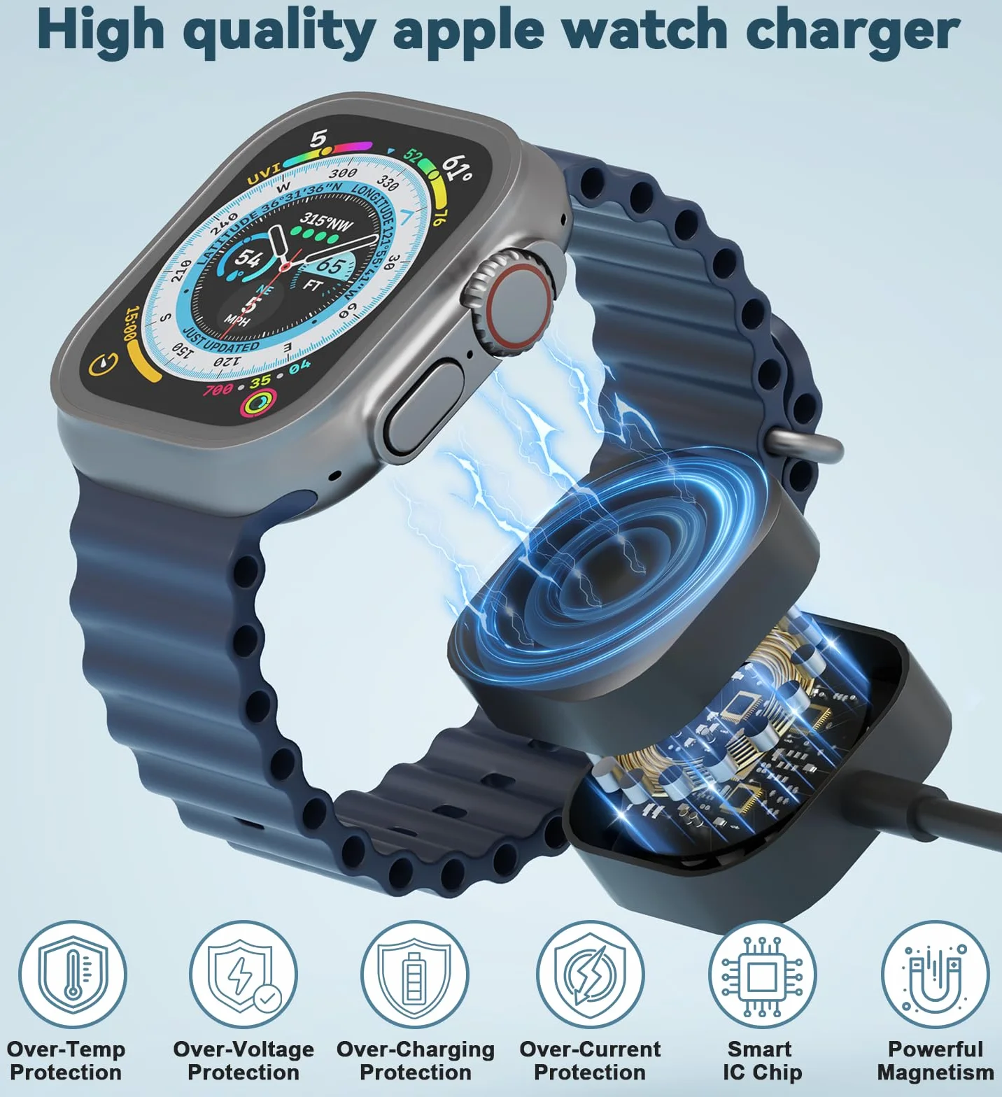 Spiralny kabel 4 w 1 do ładowania z ładowarką Apple Watch – 3 m Multi kabel do ładowania Apple Watch USB C, kabel Lightning Micro USB, do Apple Watch, iPhone 15 14 13 12 11 8 X, MacBook, iPad, Android