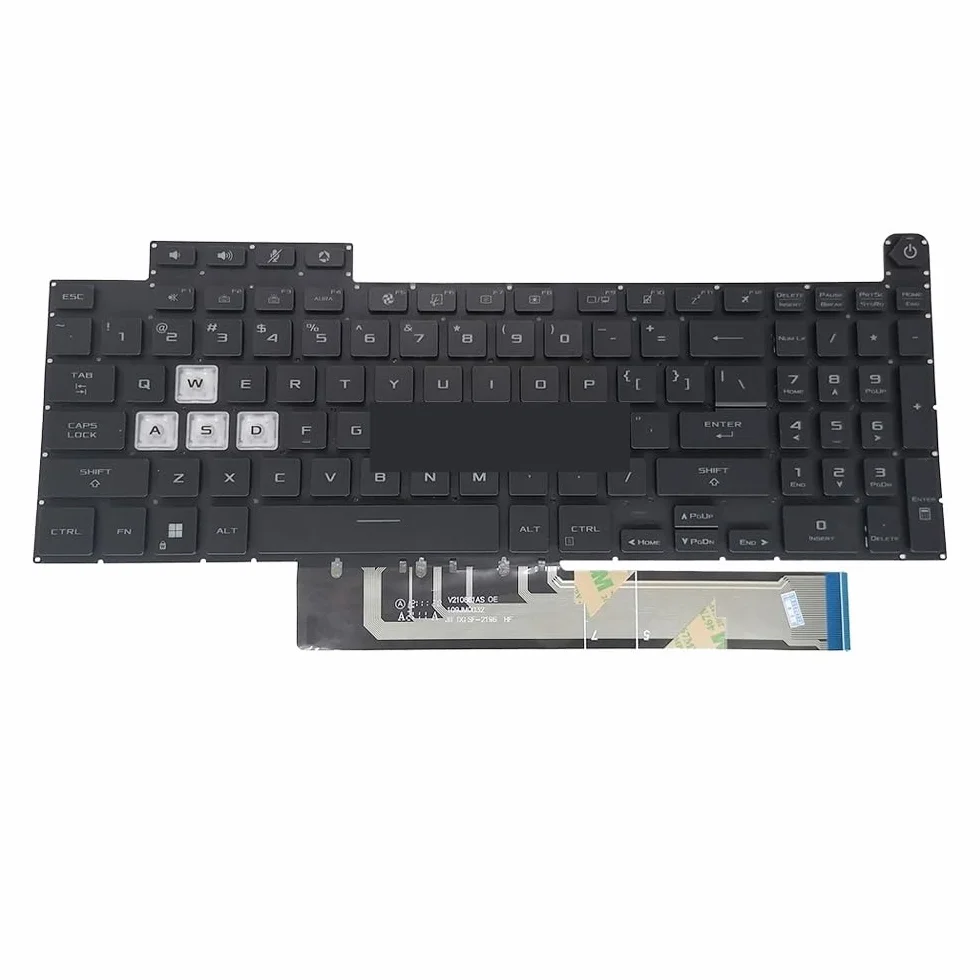 Części do laptopów US klawiatura z podświetleniem do ASUS dla TUF do gier F15 fx507 FX507ZE FX507ZM FX507ZR FX507ZC klawiatury 6913US00 V210846DS1 (US Backlight Black)