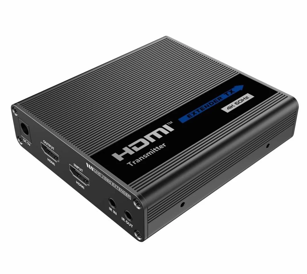 PremiumCord Przedłużacz 4K HDMI na 70 m za pomocą kabla krosowego Cat6 / Cat6A / Cat7, nadajnik i odbiornik podczerwieni, HDMI 2.0, ARC, rozdzielczość wideo Ultra HD 4K @ 60Hz