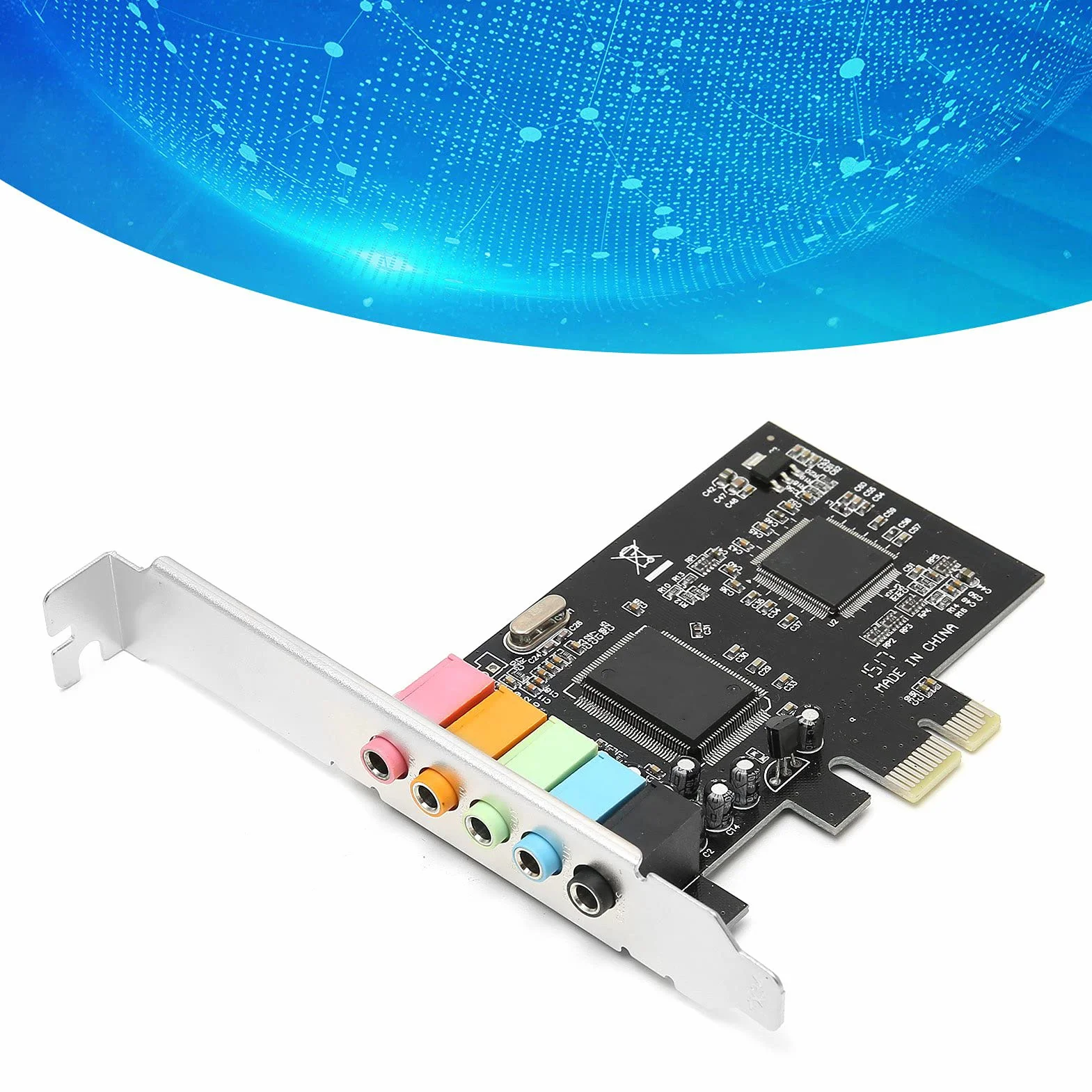 Karta Dźwiękowa PCIe, Wewnętrzna Karta Dźwiękowa 5.1 dla PC 7/Vista/XP 32/64-bit z Uchwytem Niskoprofilowym, Karta Dźwiękowa 3D Stereo PCI-e