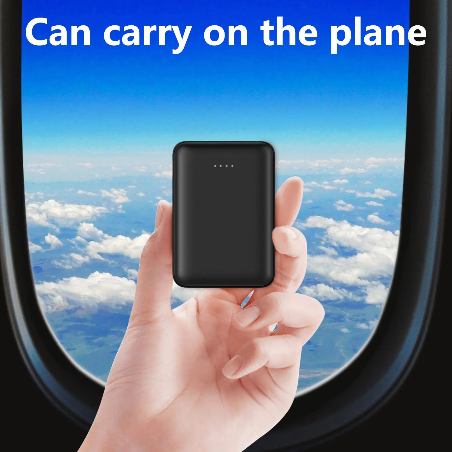 Mini Power Bank 10000 mAh Ultra kompaktowy, 2 porty USB 2,4 A szybkie ładowanie bateria zapasowa przenośna uniwersalna ładowarka do iPhone iPad Huawei do wszystkich smartfonów