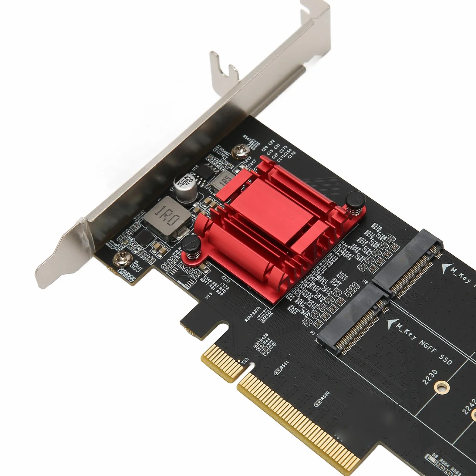 Podwójna Karta Adaptera M.2 PCIe NVMe, Karta Rozszerzająca PCIe 3.1x8 x16, Interfejs Płyty Głównej, Obsługa SSD 2230/2242/2260/2280/22110