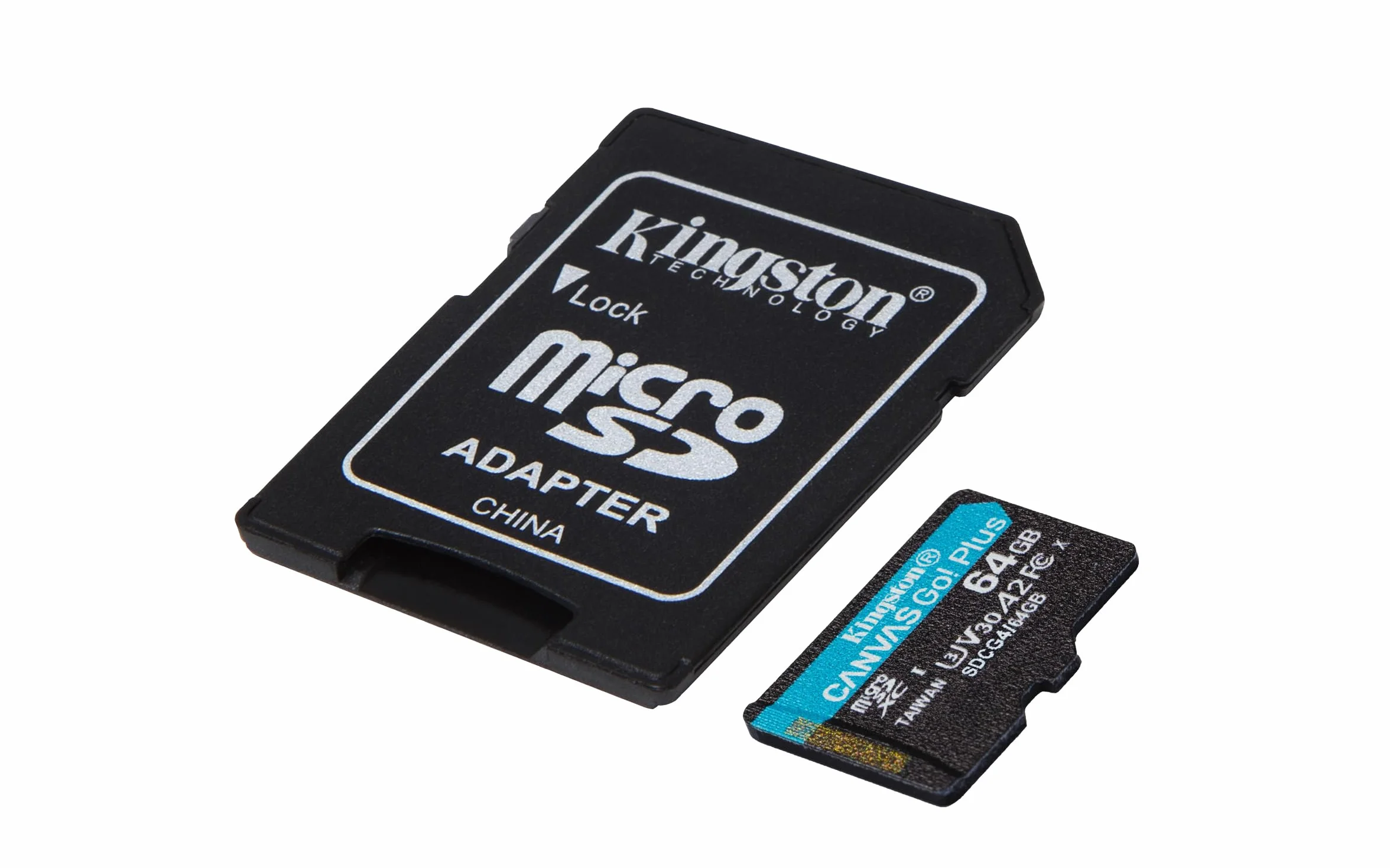 Kingston Canvas Go Plus karta pamięci microSDXC Gen4 200 MB/s A2 U3 V30 64 GB karta + adapter-SDCG4/64GB