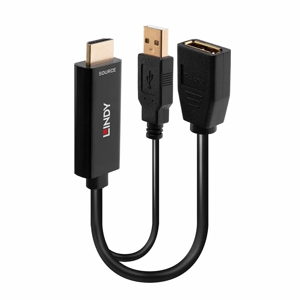 LINDY 38289 HDMI 18G na DisplayPort 1.2 konwerter z zasilaniem USB