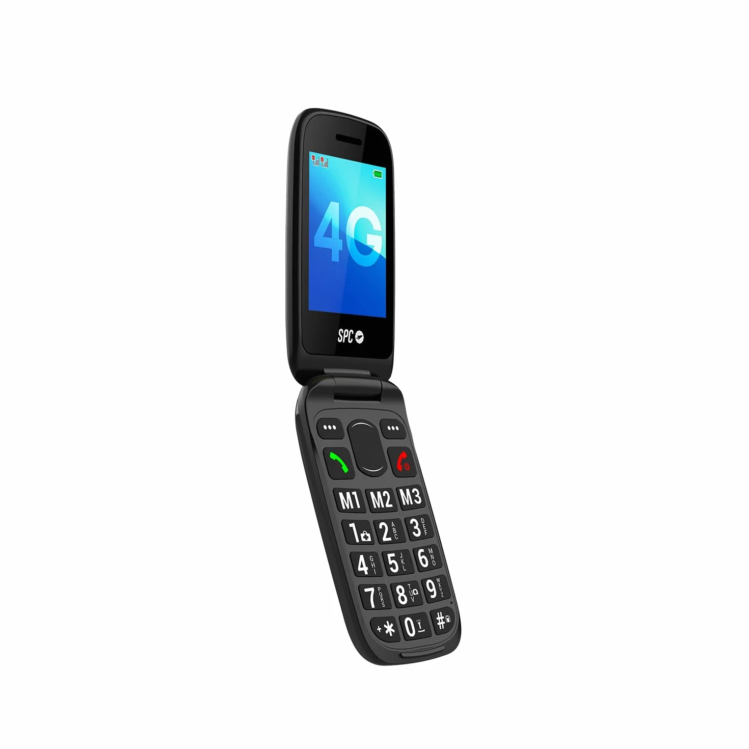 SPC Harmony 2 telefon komórkowy dla seniorów, duże przyciski, 4G, podwójny ekran odporny na zarysowania (2,8" + 1,77"), przycisk SOS i profil lodu, pojemność 104 dB, kompatybilna z urządzeniami