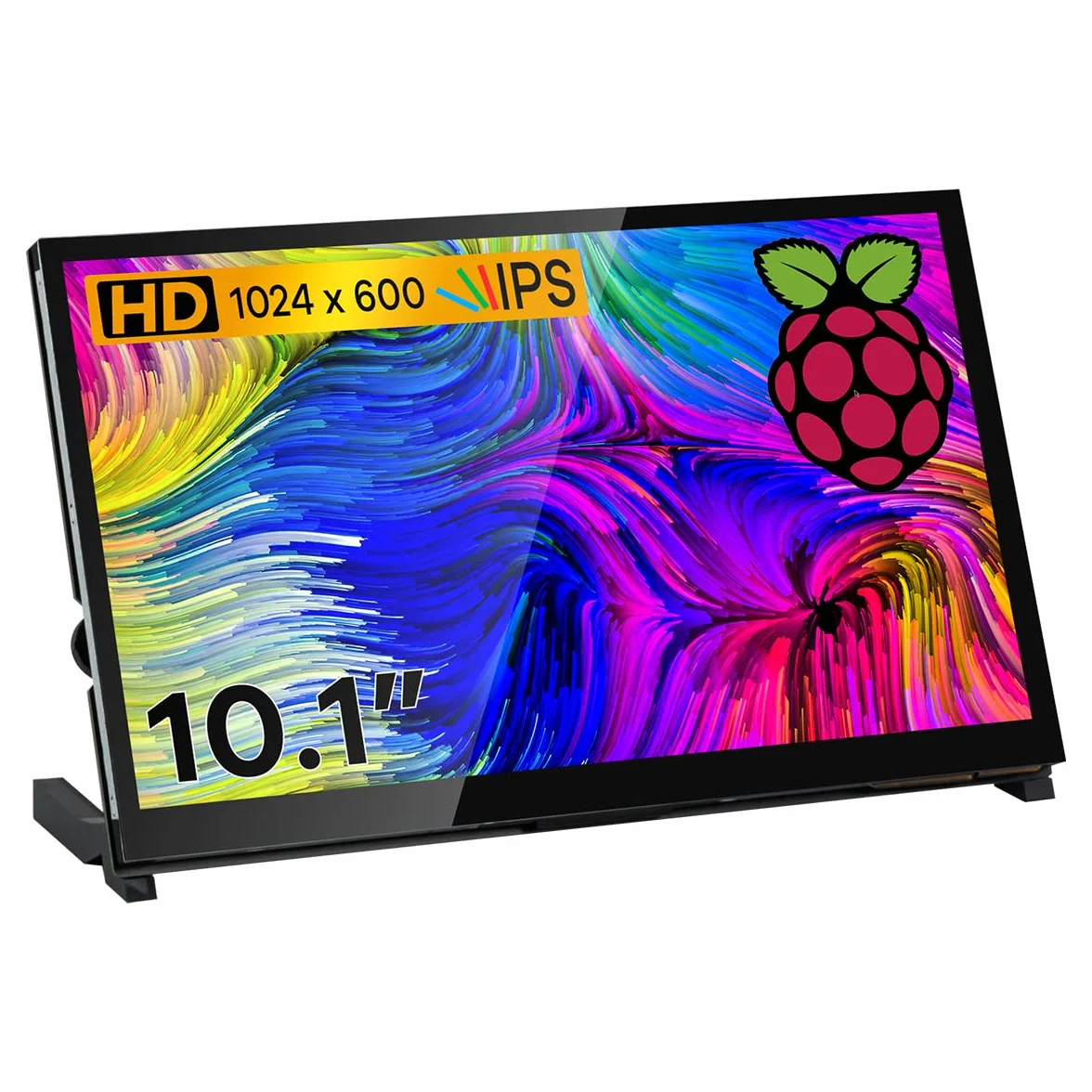 Hosyond 10,1-calowy pojemnościowy ekran dotykowy IPS LCD wyświetlacz HDMI przenośny monitor 1024 x 600 wbudowane podwójne głośniki do Raspberry Pi 4 3 2 Zero B+ Model B Xbox PS4 Windows 7/8/10