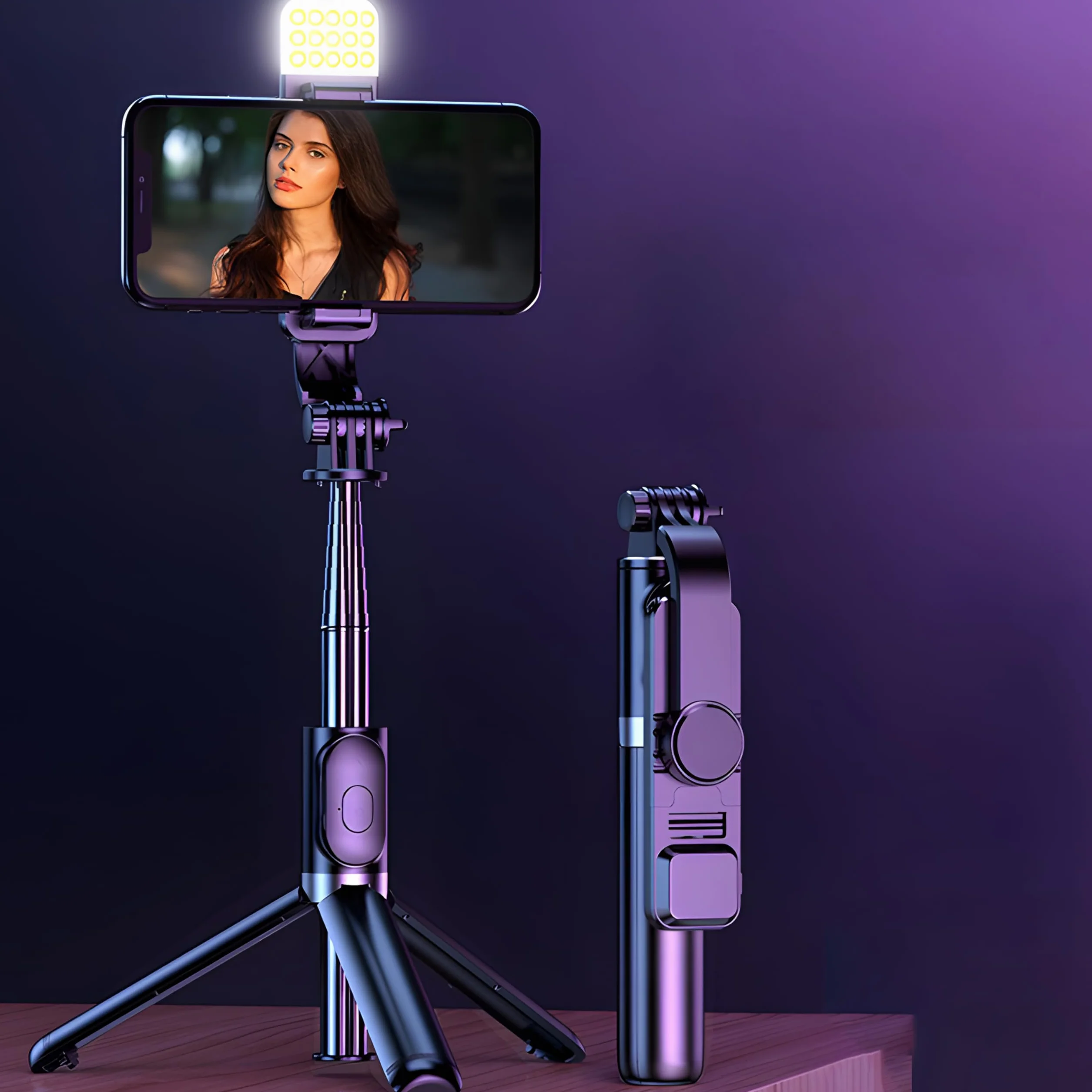 Retoo Selfie Stick Bluetooth Statyw Wysuwany Do 104 cm Telefon komórkowy Obrotowy 360° Stojak Bezprzewodowy Pilot Zdalnego Sterowania Smartfony