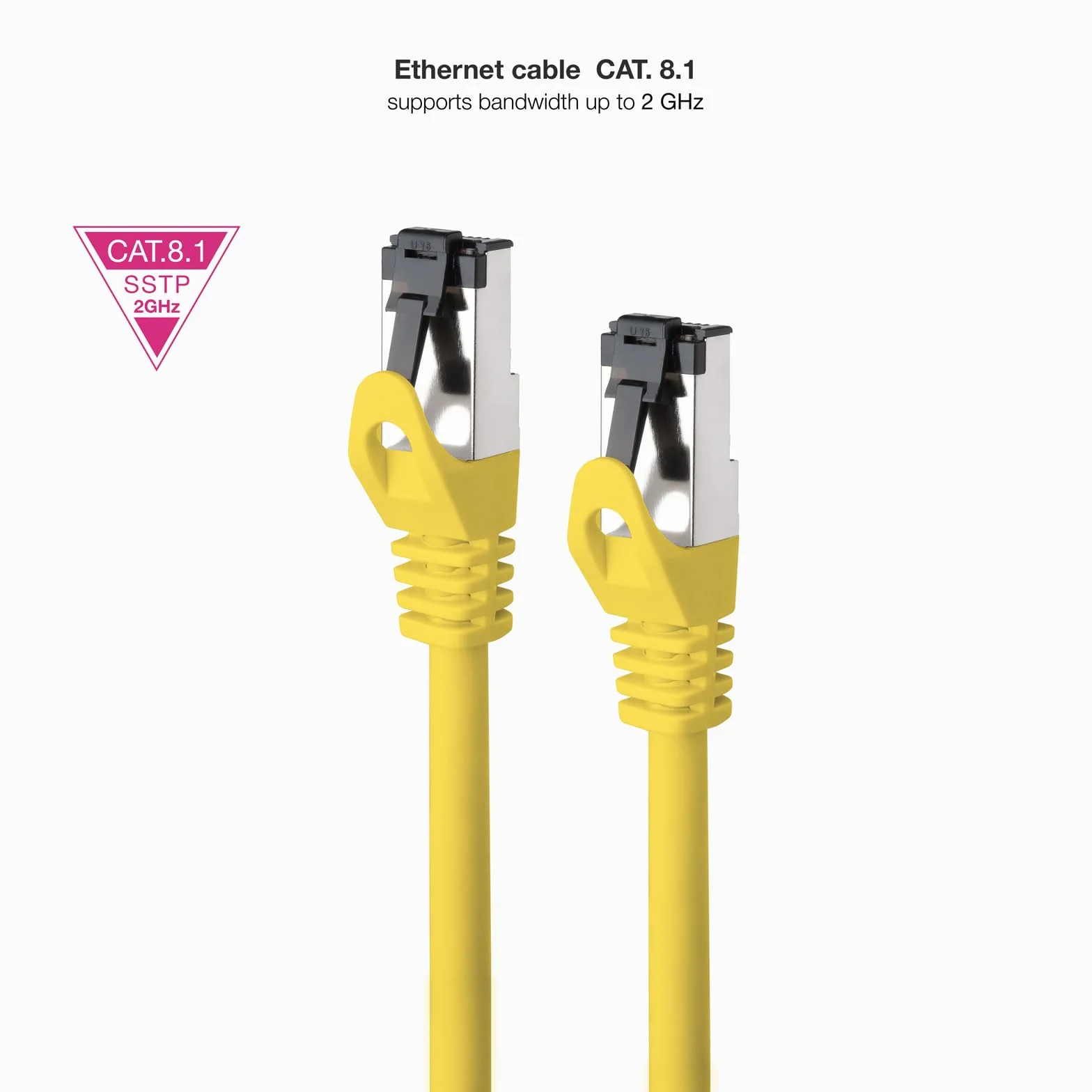 Kabel Nano RJ45 Cat.8.1 2 GHz LSZH SSTP AWG26 żółty 2 m