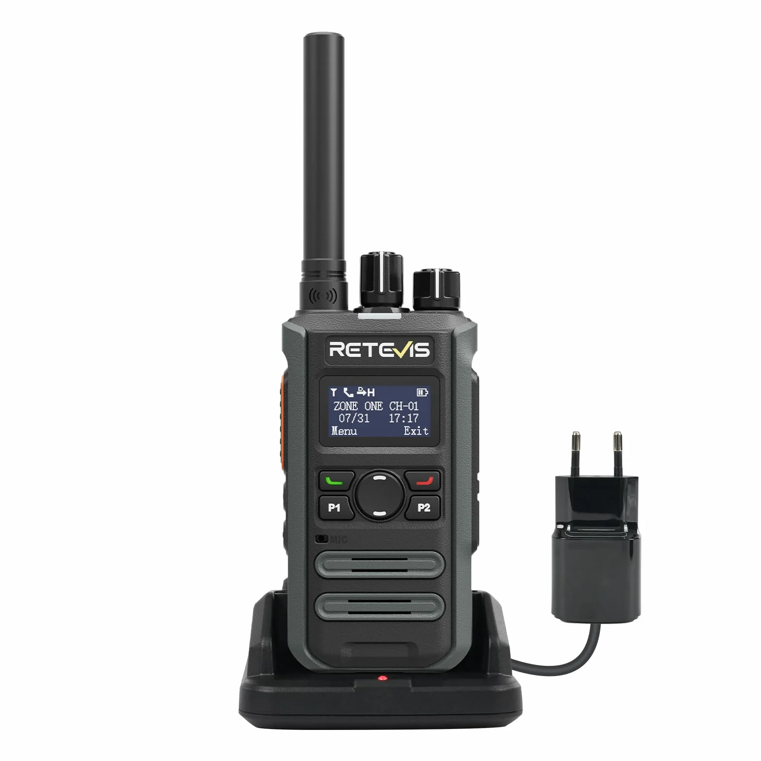 Retevis MateTalk P3 Krótkofalówki DMR Kompatybilne z Radiotelefonami Motorola, Szybkie Ładowanie, Miniaturowe Przenośne Krótkofalówki o Dużym Zasięgu, Ekran LCD, do Hoteli (1 opakowanie)