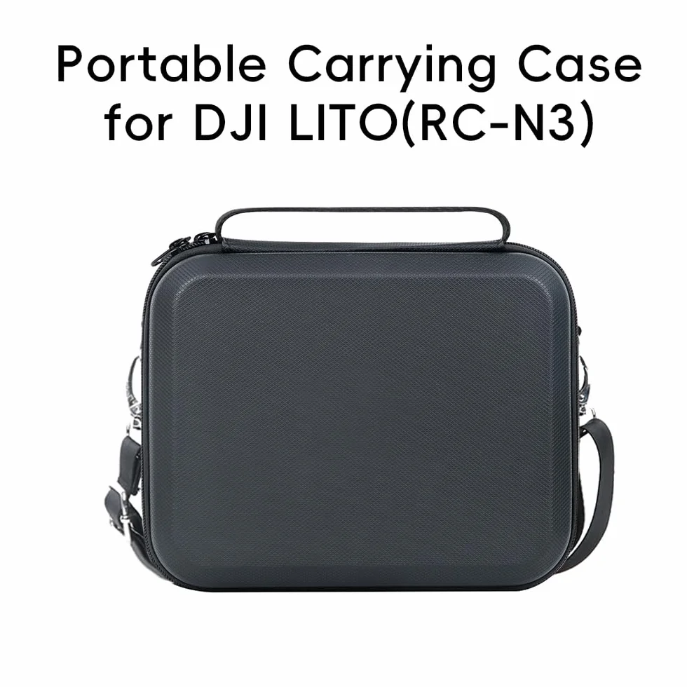 Futerał do DJI Lito X1/Lito 1 z dwoma bateriami combo, przenośna torba do przechowywania, twarda obudowa ochronna do drona DJI Lito X1/Lito 1 i pilota RC-N3, Czarny, Proste