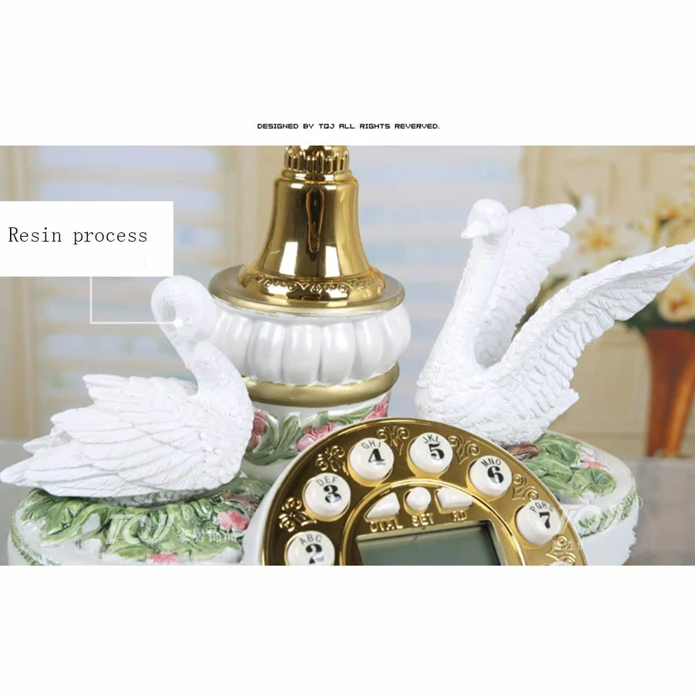 Telefon stacjonarny w stylu retro， Retro Vintage Telefon Silikonowy Klucz Telefon Stacjonarny Wystrój Domu Biuro Metalowy