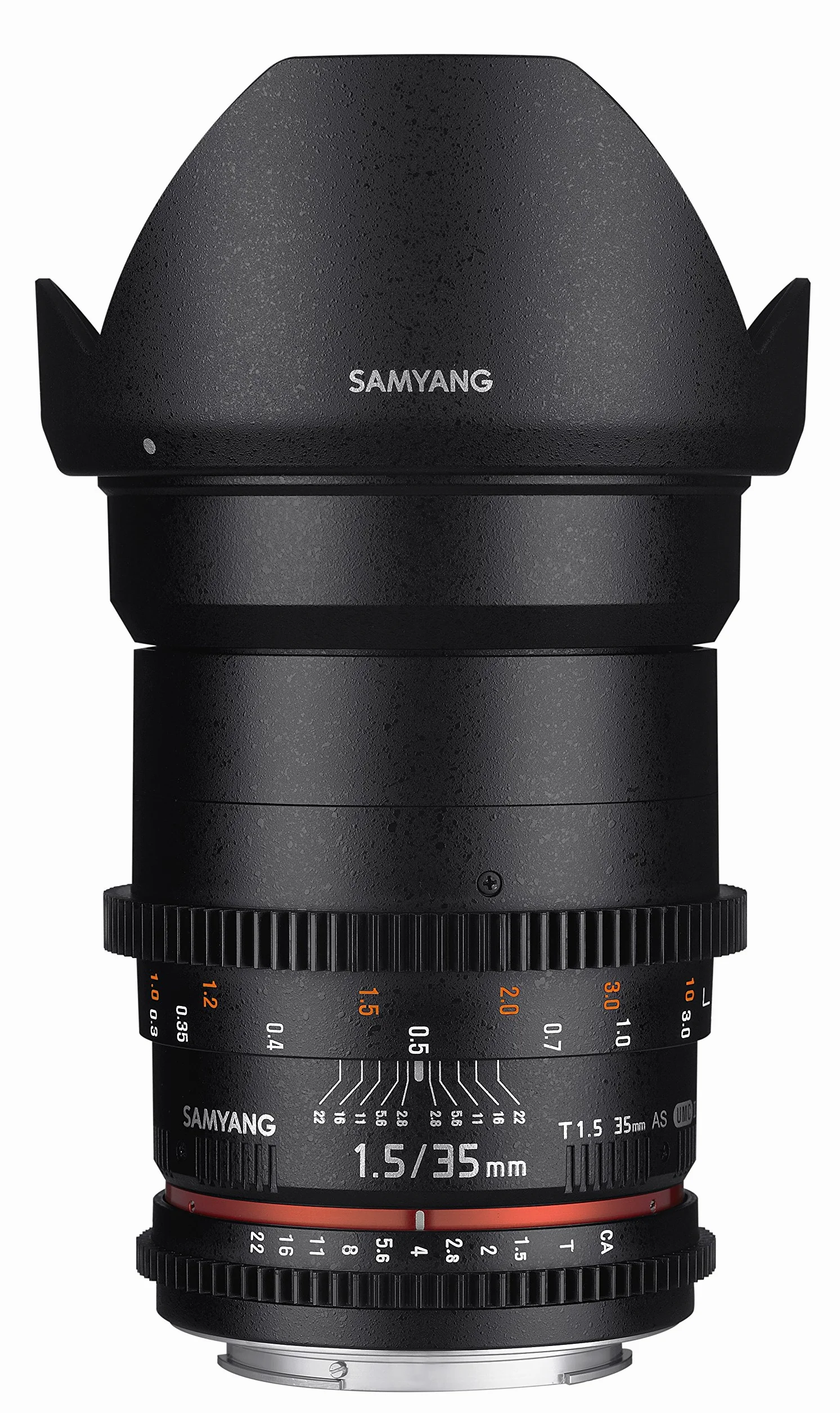 SAMYANG 7809 35/1,5 obiektyw wideo DSLR II Nikon F, ręczna regulacja ostrości, obiektyw wideo 0,8 koła zębatego, obiektyw szerokokątny, czarny