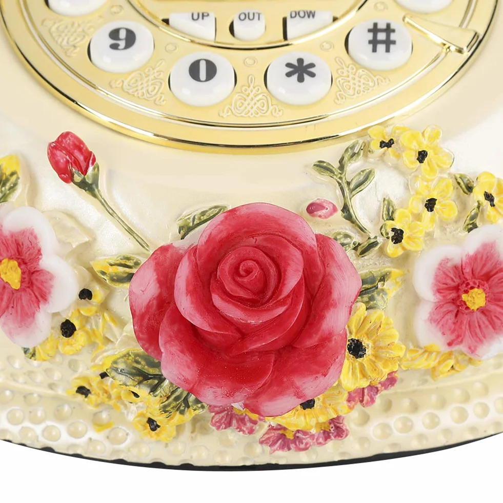 Telefon w stylu retro vintage, klasyczny telefon biurkowy w stylu retro pasterskim z klasycznym metalowym dzwonkiem, przewodowy telefon stacjonarny z wyświetlaczem LCD do domu, biura, hotelu, galerii