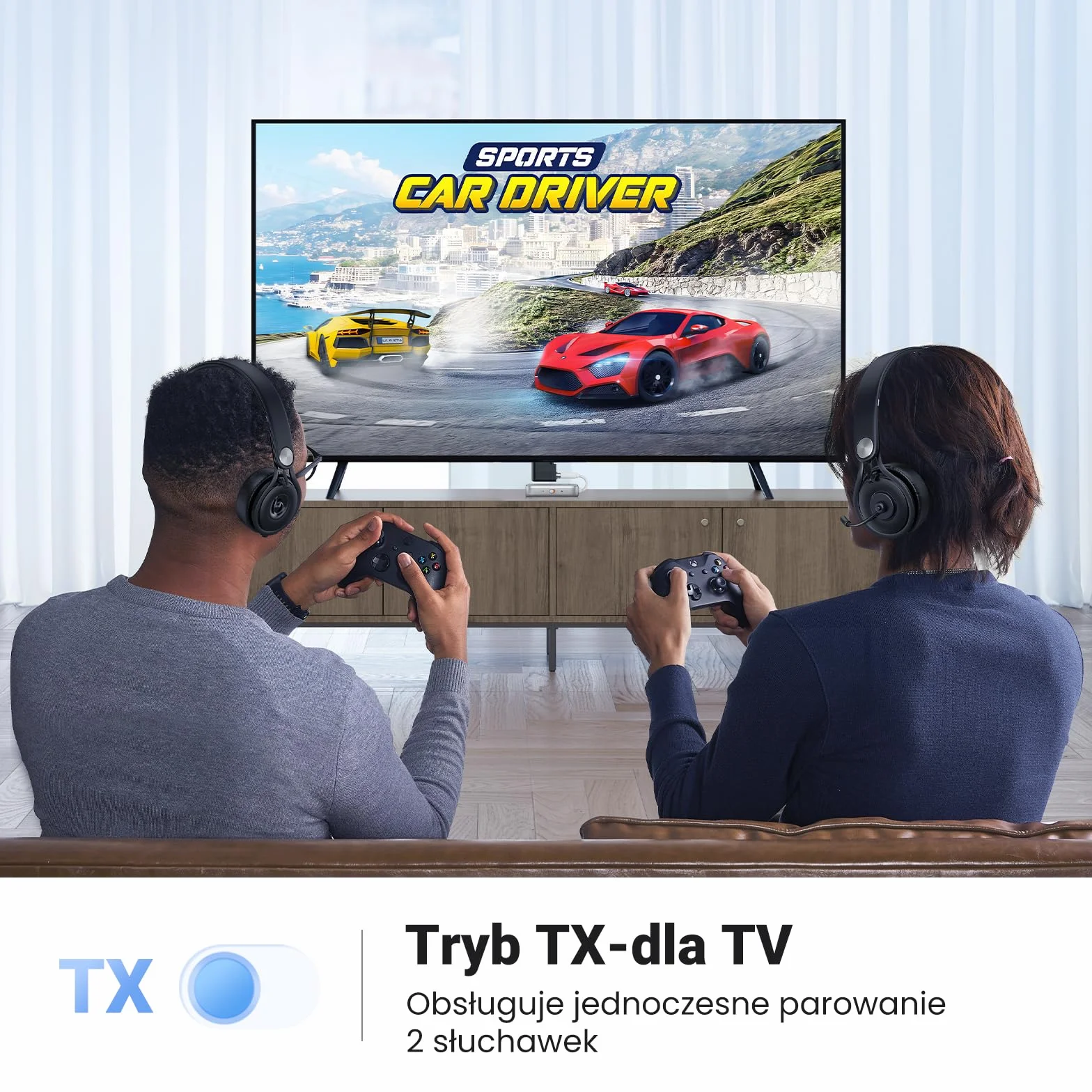 UGREEN Nadajnik Bluetooth 6.0 Jack 2 w 1 Odbiornik nadajnika dla dwóch słuchawek Adapter Bluetooth kompatybilny z samolotem, telewizorem, stereofonicznym rozdzielaczem audio BT