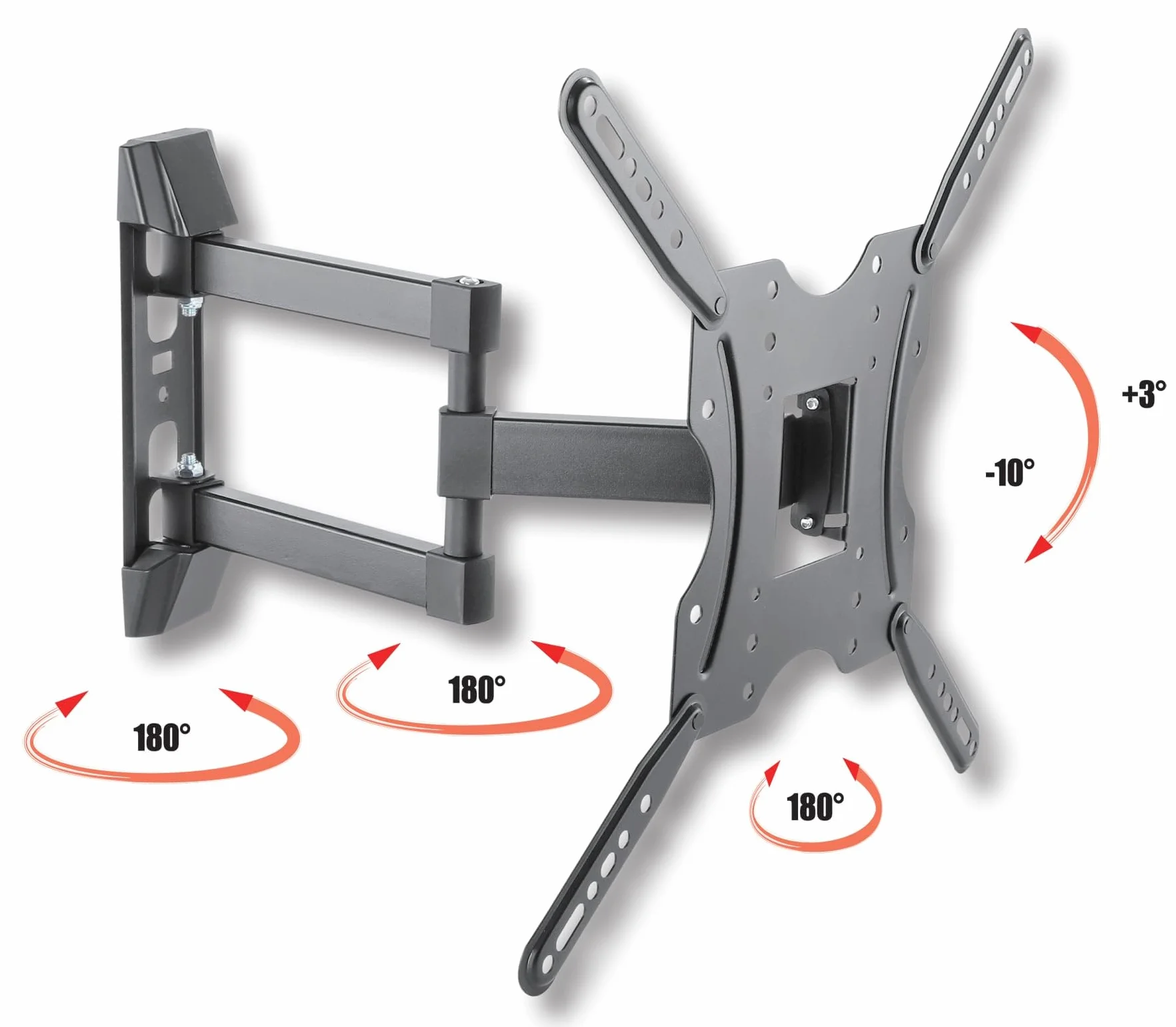Techly ICA-PLB 136E uchwyt ścienny z płaskim ekranem (30 kg, 81,3 cm (32 cale), 139,7 cm (55 cali), 100 x 100 mm, 400 x 400 mm, czarny)