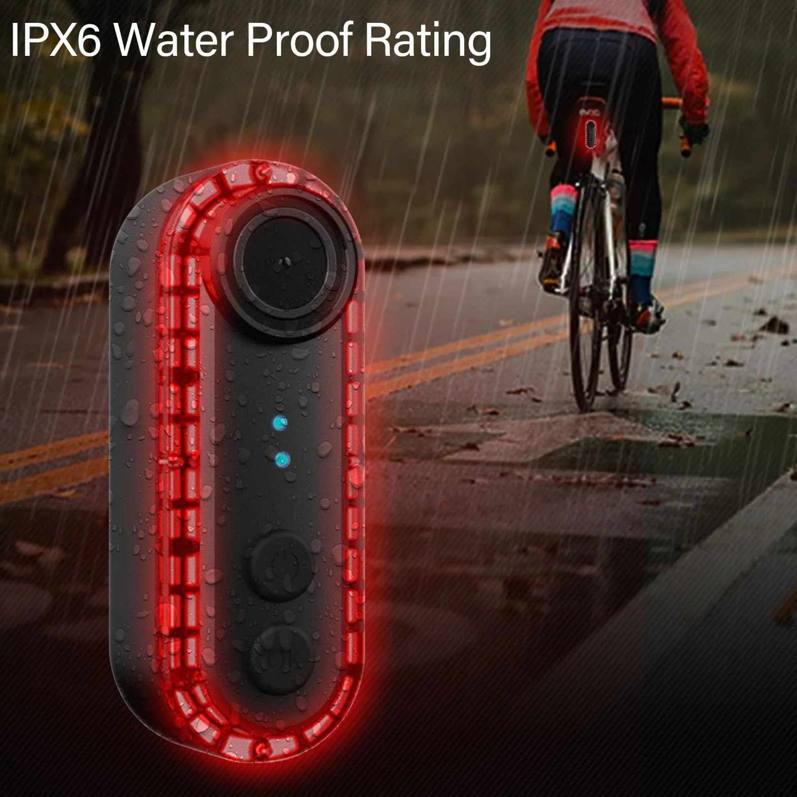 Kamera Tylna Roweru 1080p z światłem Ogonowym, 150 -stopniowe Kąt Rowerowy Aparat Sportowy, IPX6 Water Proof 3500 MAh (64GB)