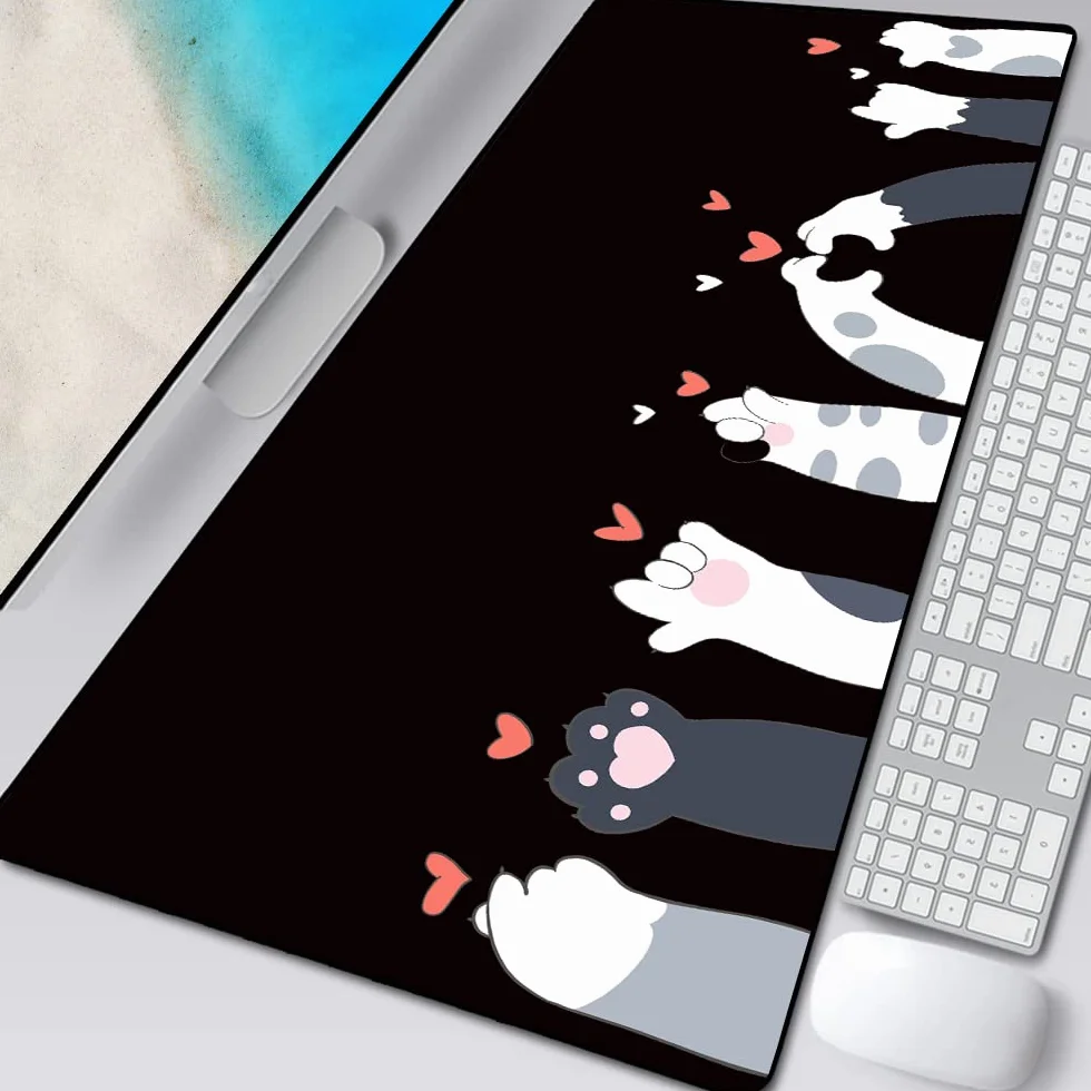 Duża podkładka pod mysz anime różowa urocza łapa kota akcesoria do gier kawaii biuro klawiatura komputerowa podkładka pod mysz XXL PC gracz laptop biurko mata