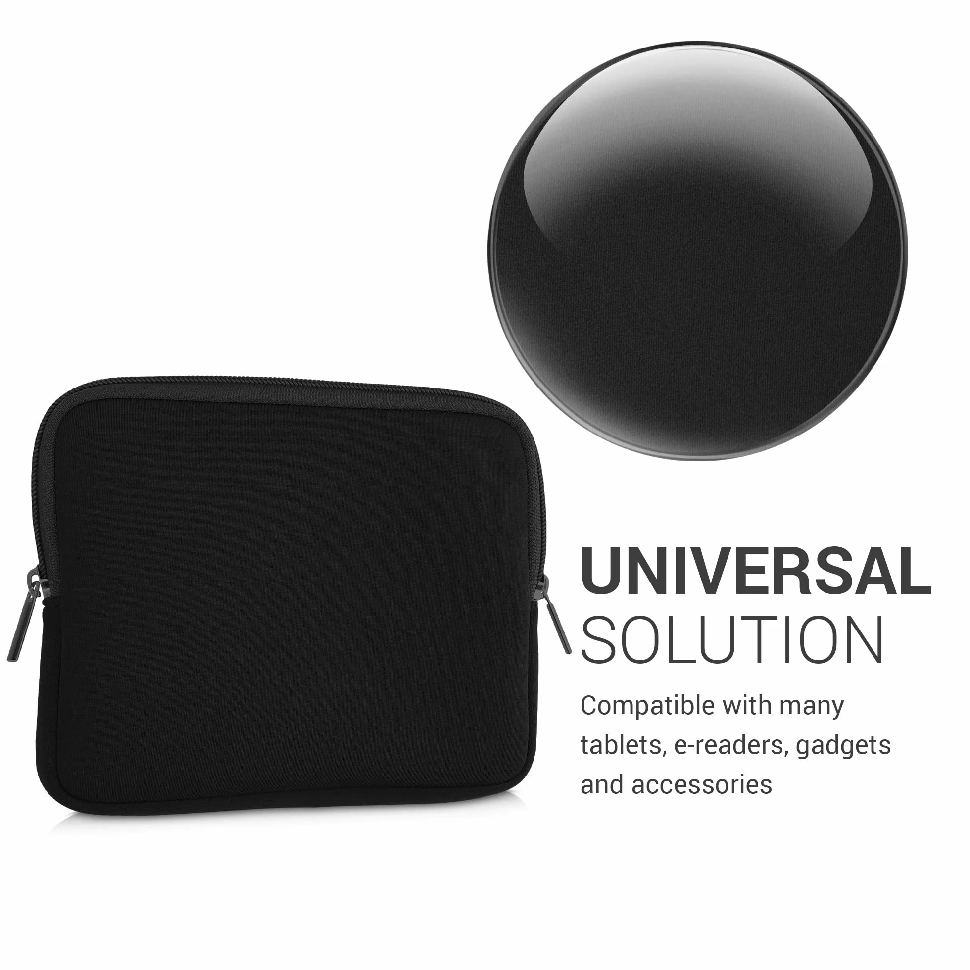 kwmobile pokrowiec ochronny do czytnika e-czytników - Etui ochronne 17,5 x 14,7 cm do neoprenowego e-czytnika - Czarny