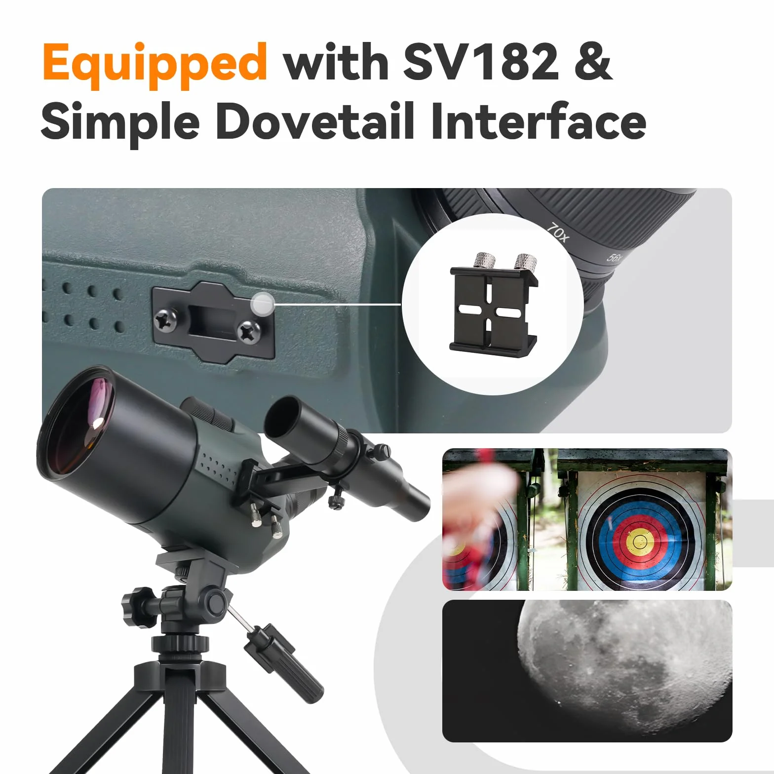 Svbony SV41Pro Mak Luneta Obserwacyjna ze Statywem, Finderscope i Mocowanie Celownika, 28-84X80 FMC Podwójna Prędkość Fokus, Odłączany Okular 1,25", Wodoodporny do Astronomiczny Obserwacja Księżycu