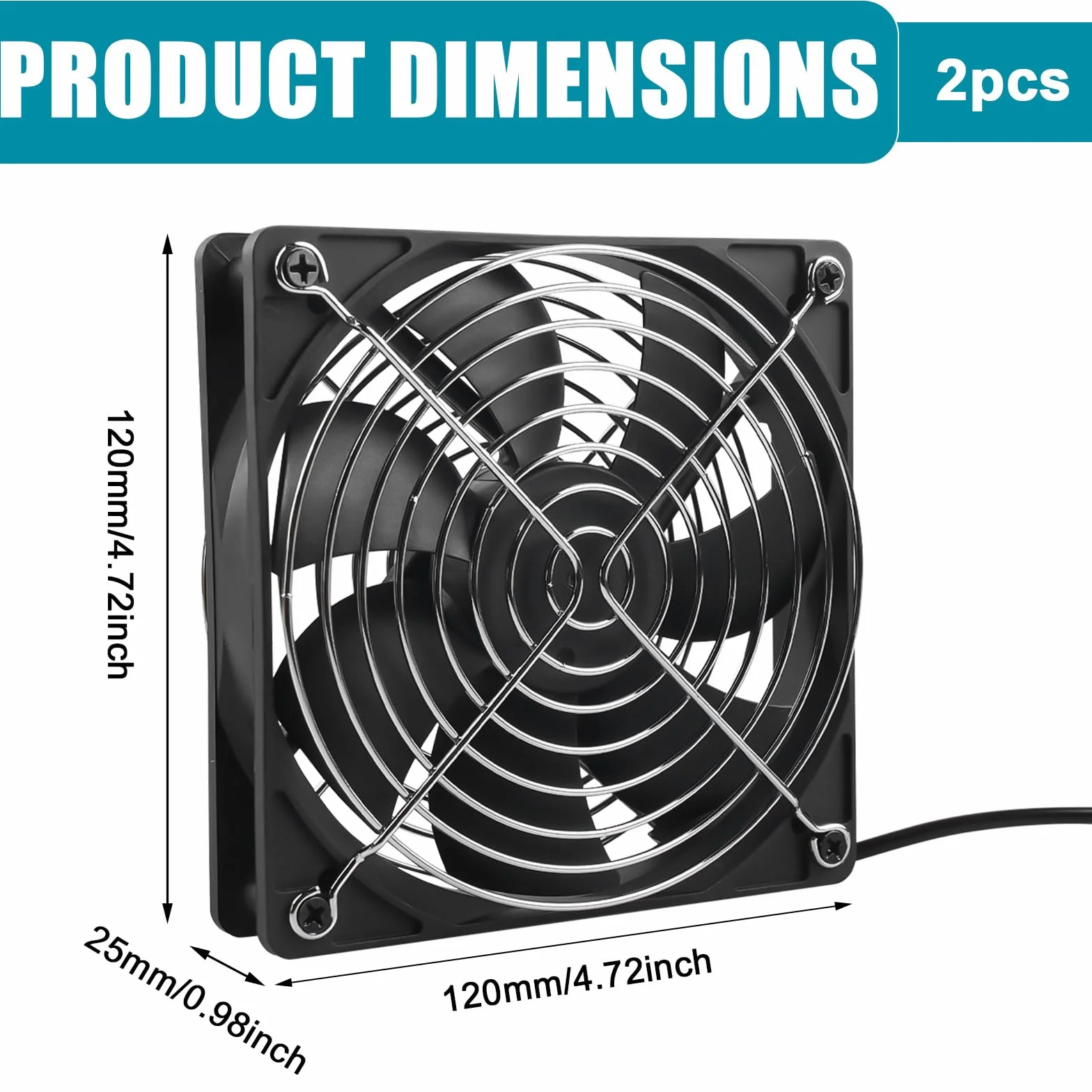 Wentylator obudowy 120 mm USB PC Multi-Speed metalowy grill chłodzący z regulowanym przedłużaczem do laptopa