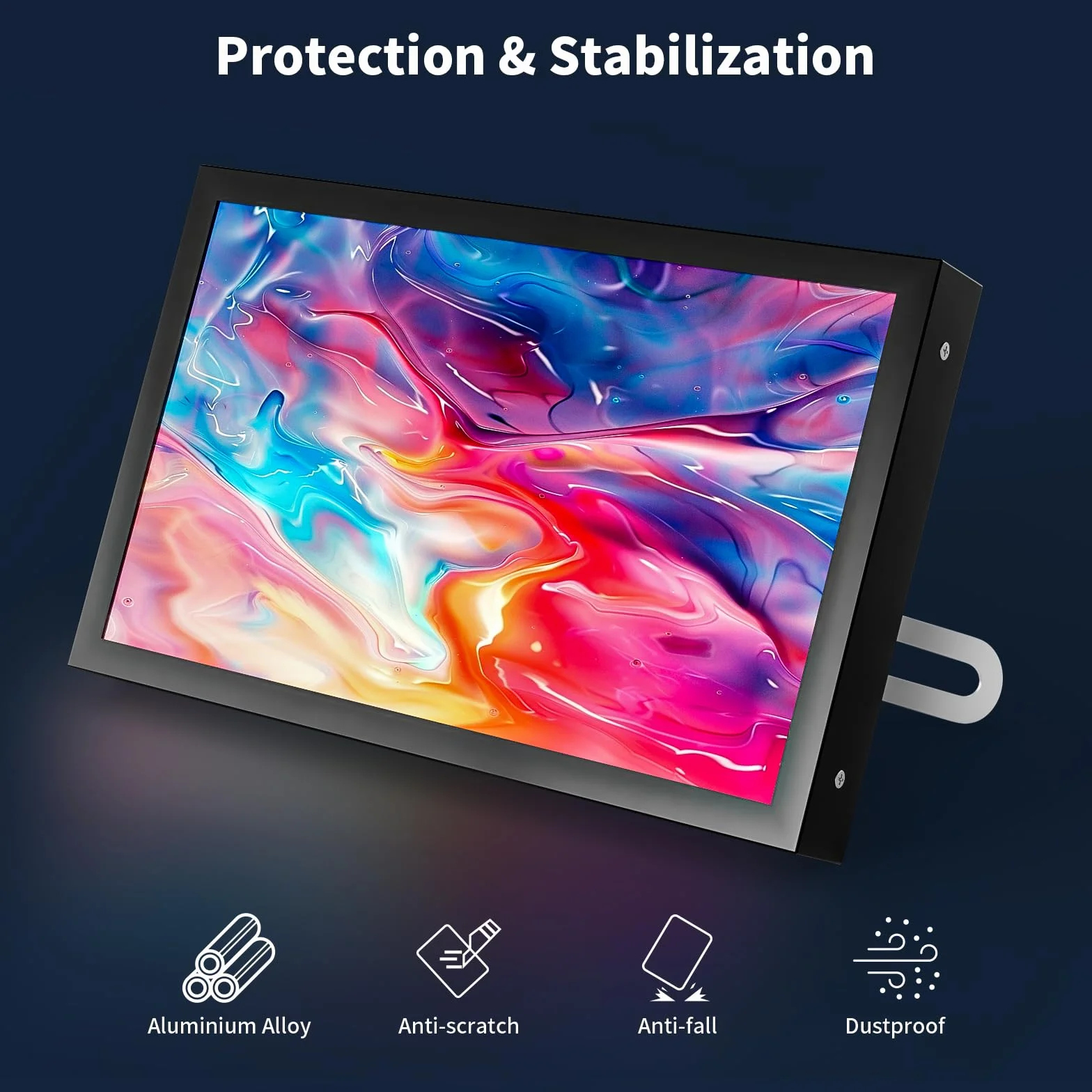 CUQI 7-calowy mini monitor, 1024×600 HD IPS mini ekran z wbudowanymi głośnikami/HDMI/VGA/AV wejście do Raspberry Pi, PC, TV, DVD, CCTV