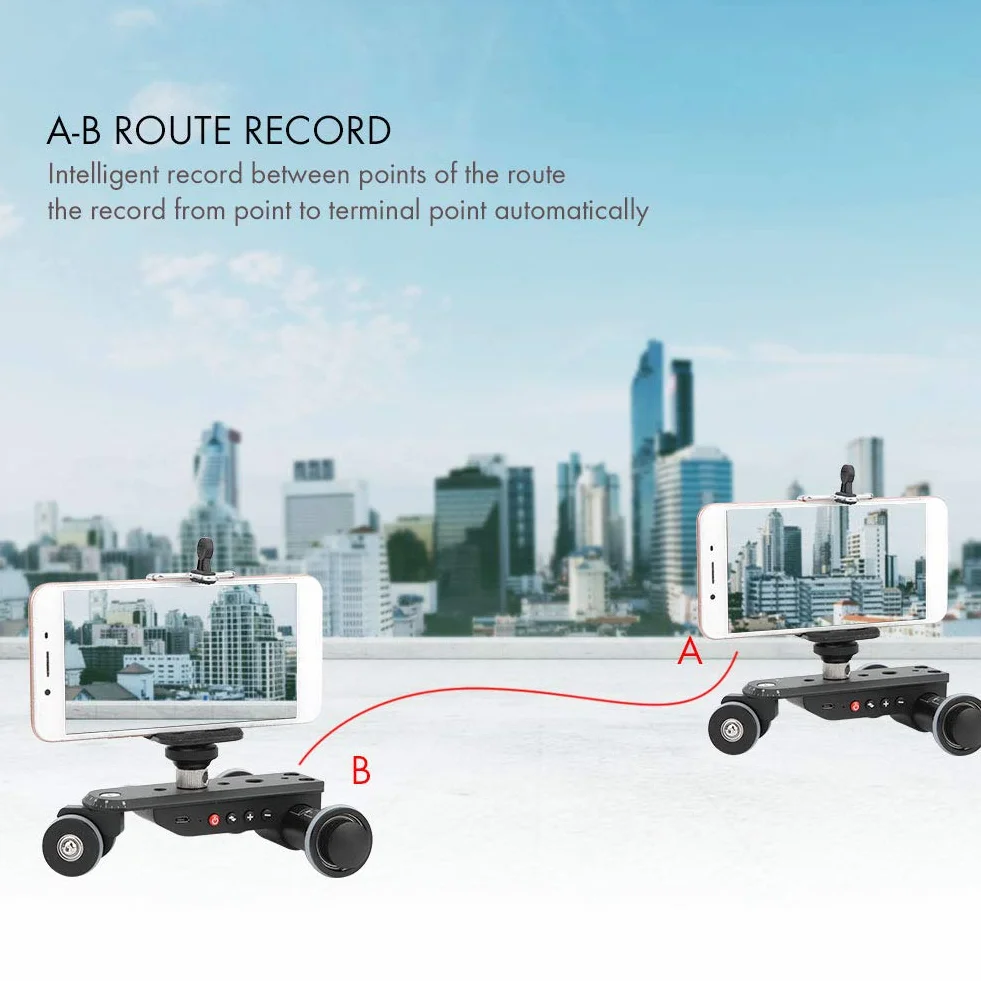 Kamera Wideo Auto Dolly, PPL-06S Pro 90 Stopni Obrotowe Strzelanie Zmotoryzowany Suwak Szynowy Dolly Car z Pilotem, Regulacja Prędkości 5, do Lustrzanek Cyfrowych, Smartfonów