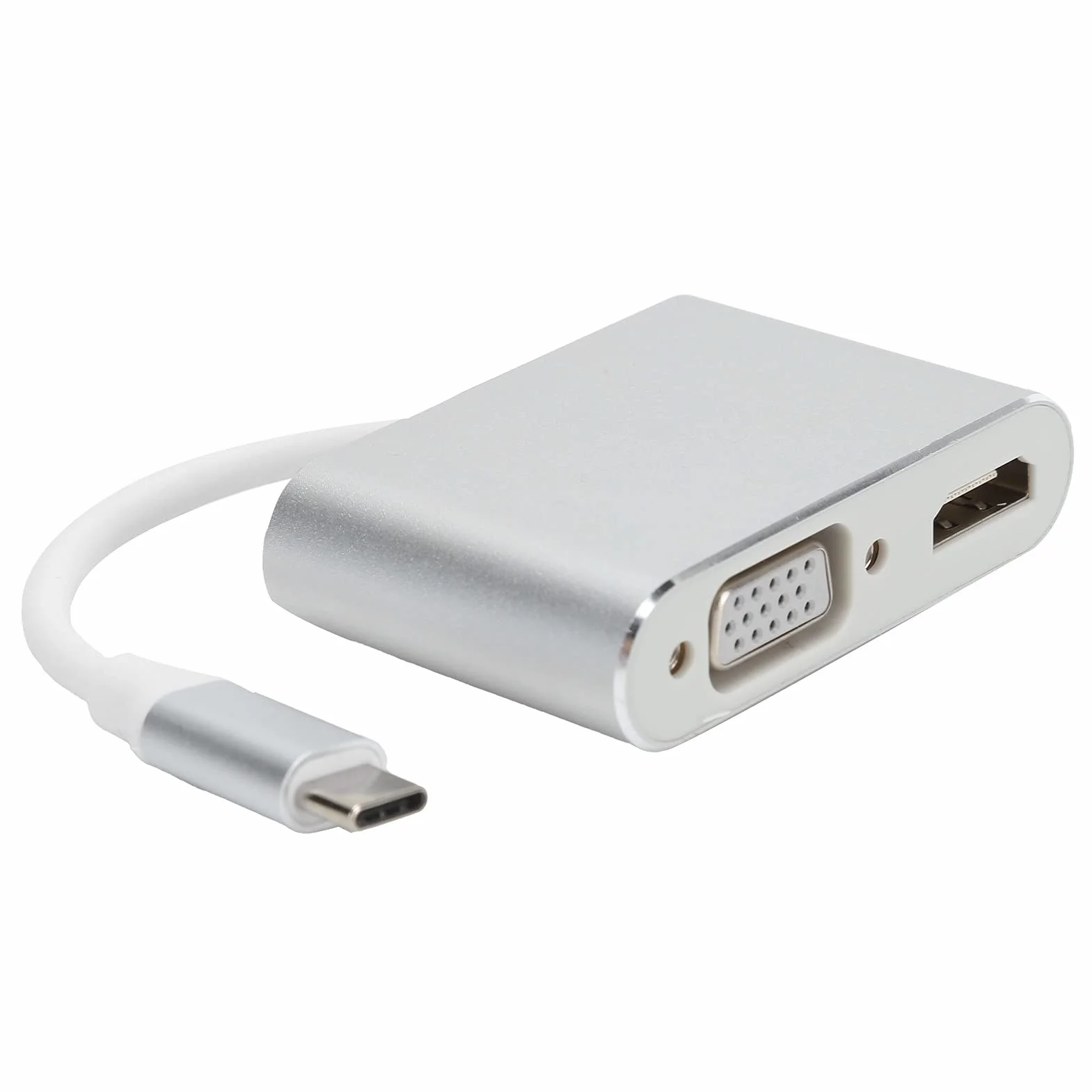 Przejściówka VGA na HDMI Konwerter 4K Biały szary