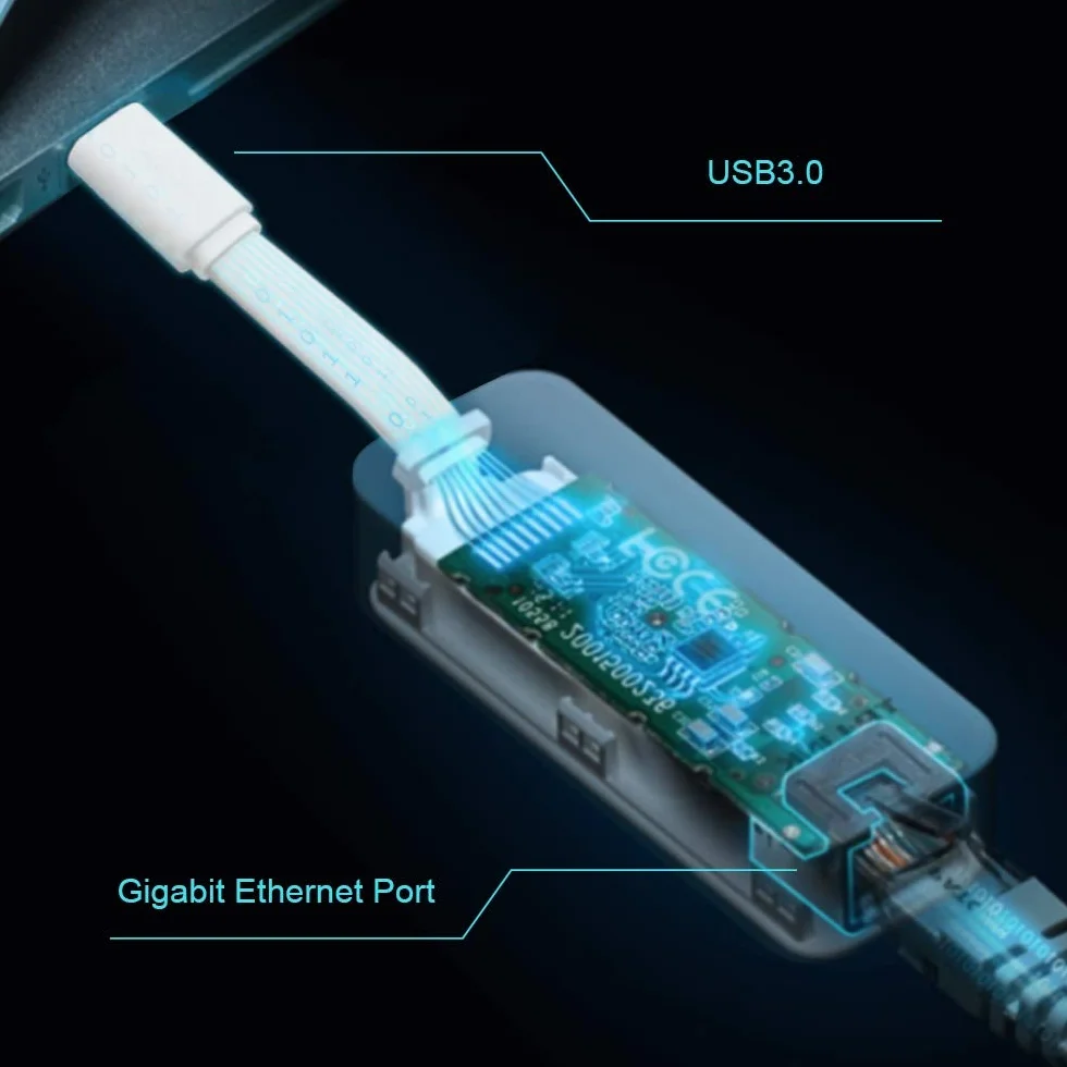 TP-Link UE300C – Adapter USB-C do Gigabit Ethernet (1000 Mb/s), kompatybilny z Windows, macOS, Android, Plug & Play, idealny do laptopów bez portu LAN