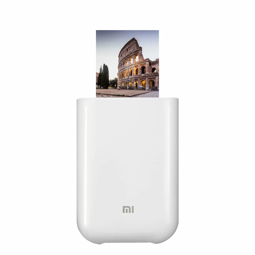 Xiaomi Mi Portable Photo Printer, przenośna drukarka laserowa, błyszczący papier fotograficzny, druk termiczny, wiele filtrów, kolaż zdjęć, połączenie Bluetooth/USB/WiFi, biały, wersja włoska